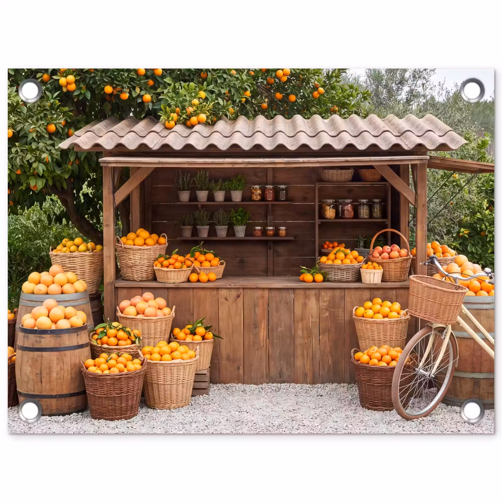Gartenposter - Obst – Markt – Ländlich - Fruit - Markt - Landelijk tuinposter los doek klein