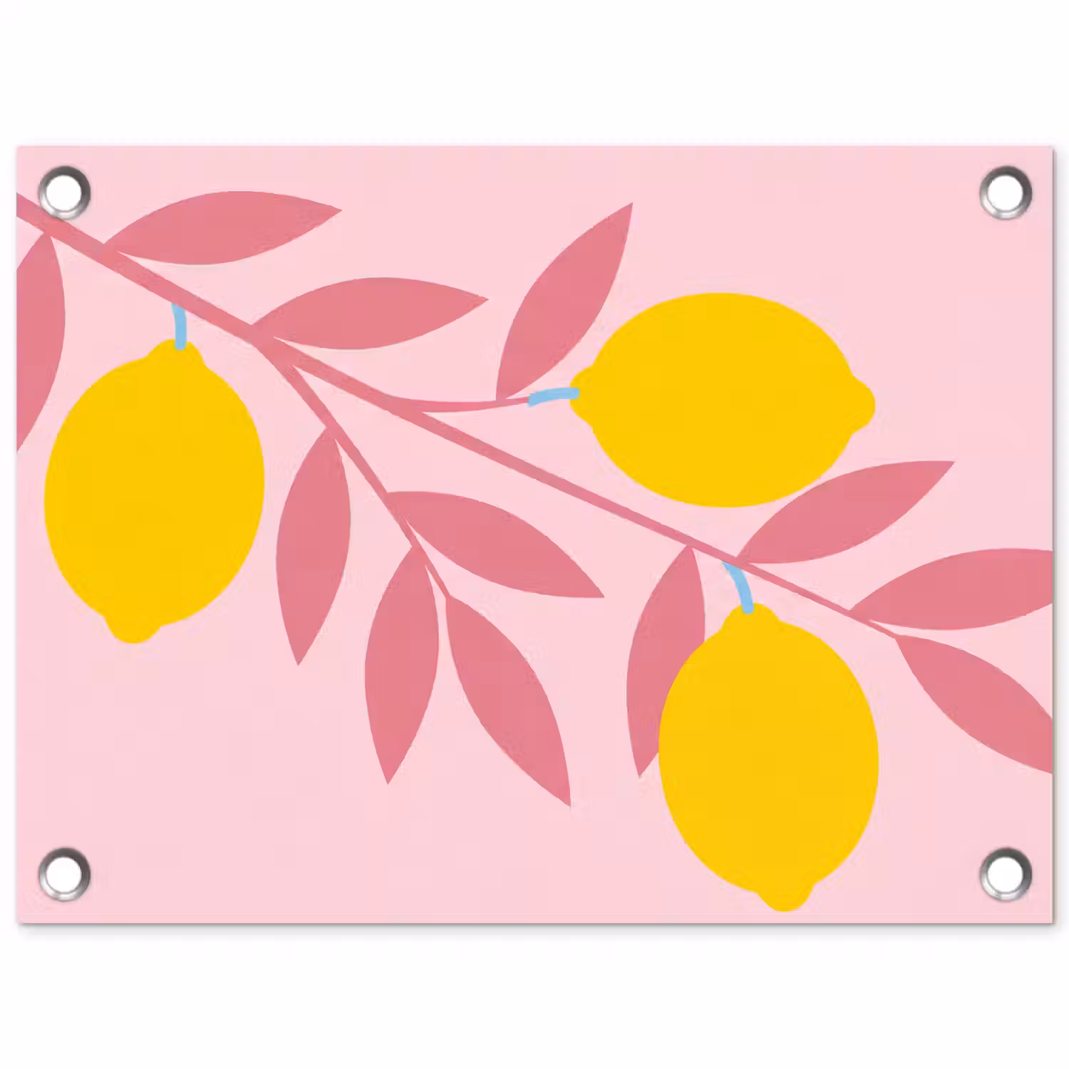 Fruit - Tak - Natuur - Abstract - Roze tuinposter los doek klein -3d