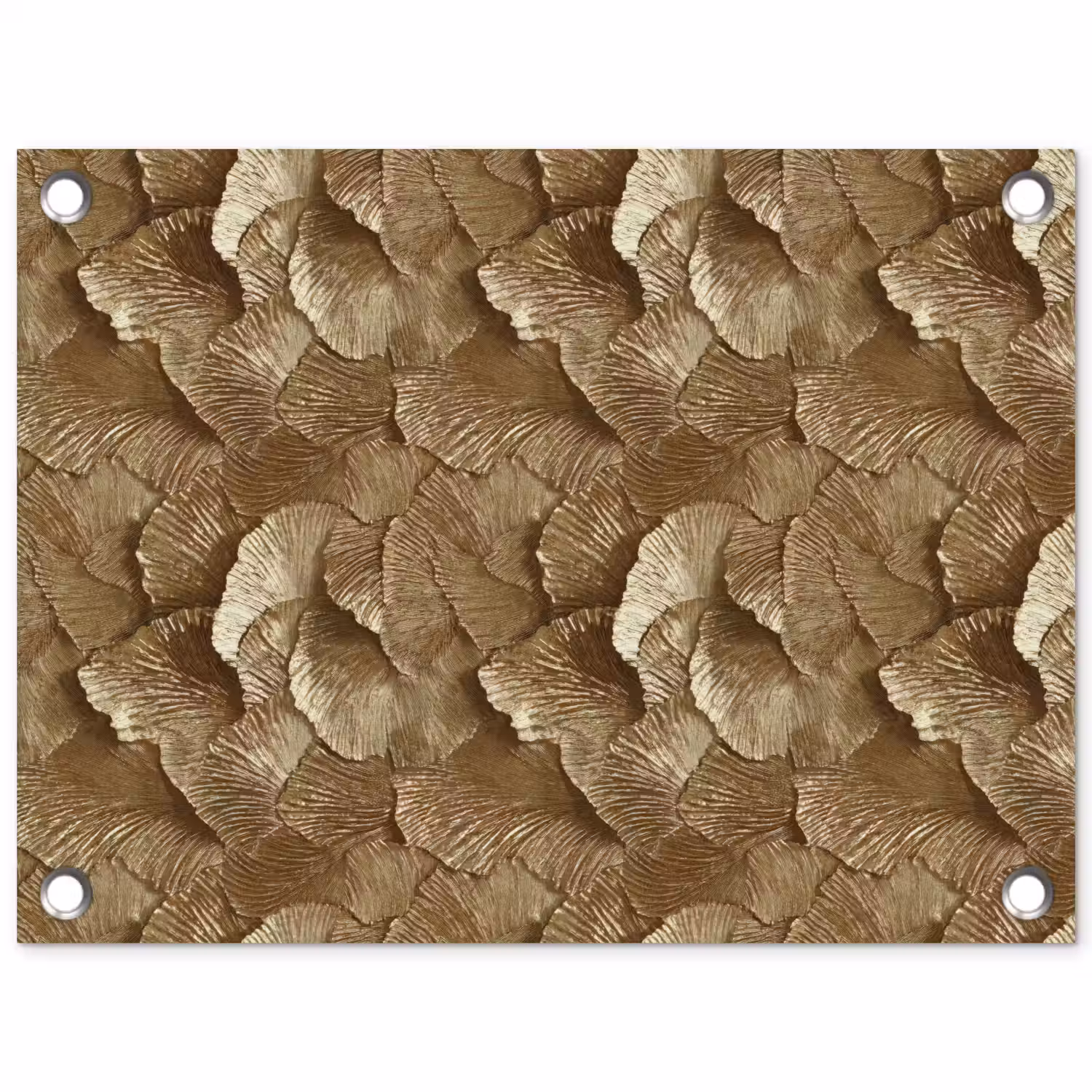 Organisch - Patroon - Bladeren - Goud tuinposter los doek klein 239 -3d