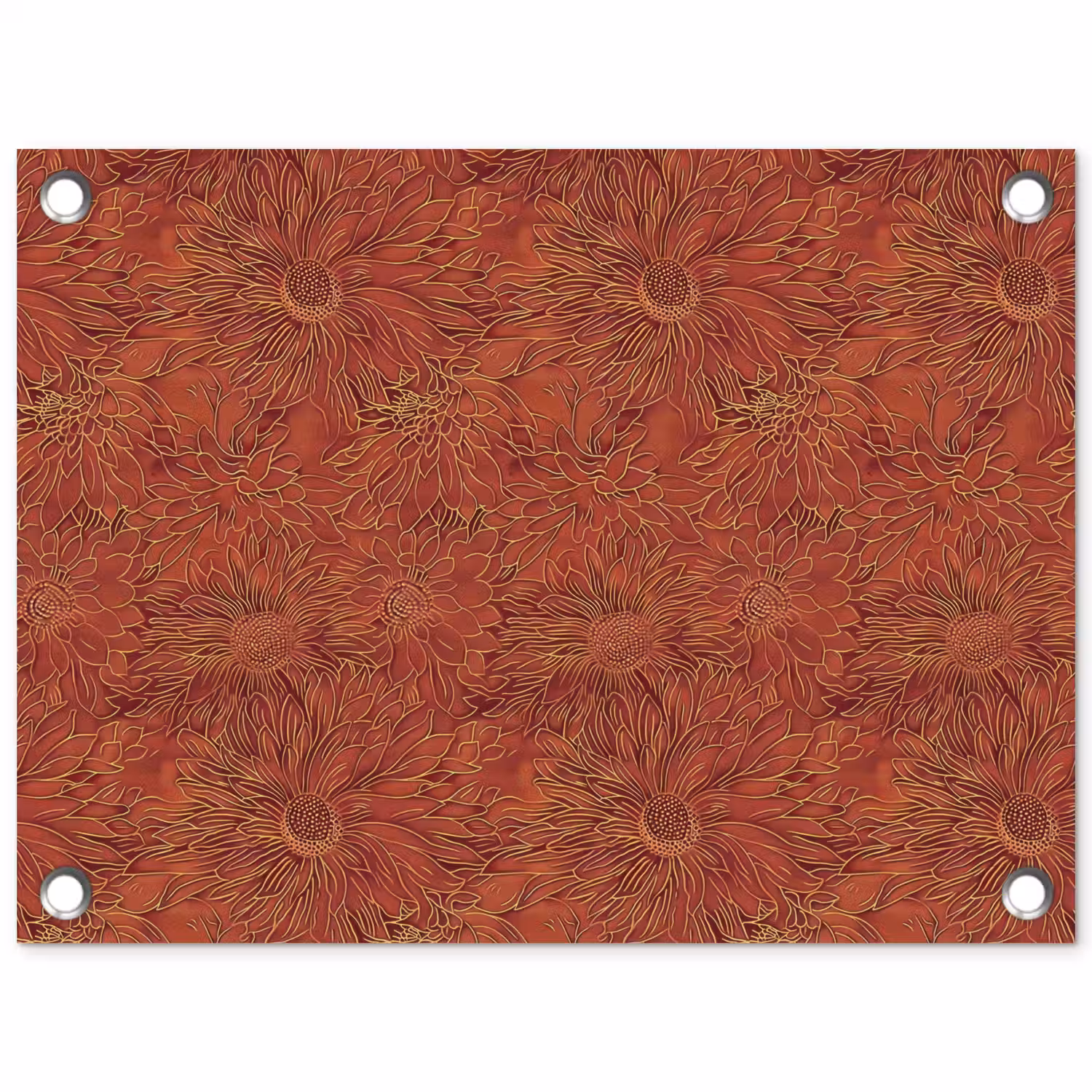 Oosters - Bloemen - Terracotta tuinposter los doek klein 239 -3d