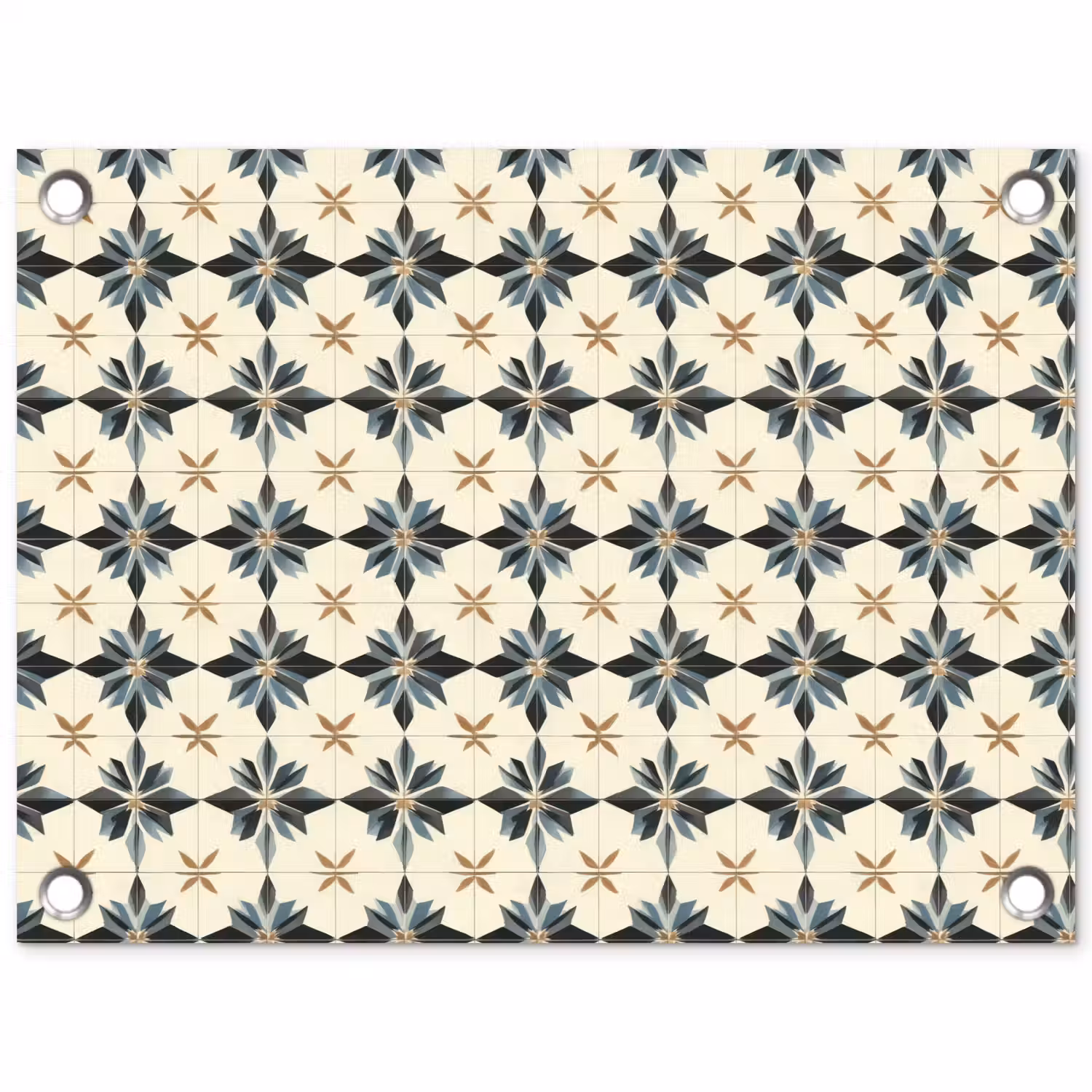 Sierlijk - Ornament - Blauw tuinposter los doek klein 239 -3d