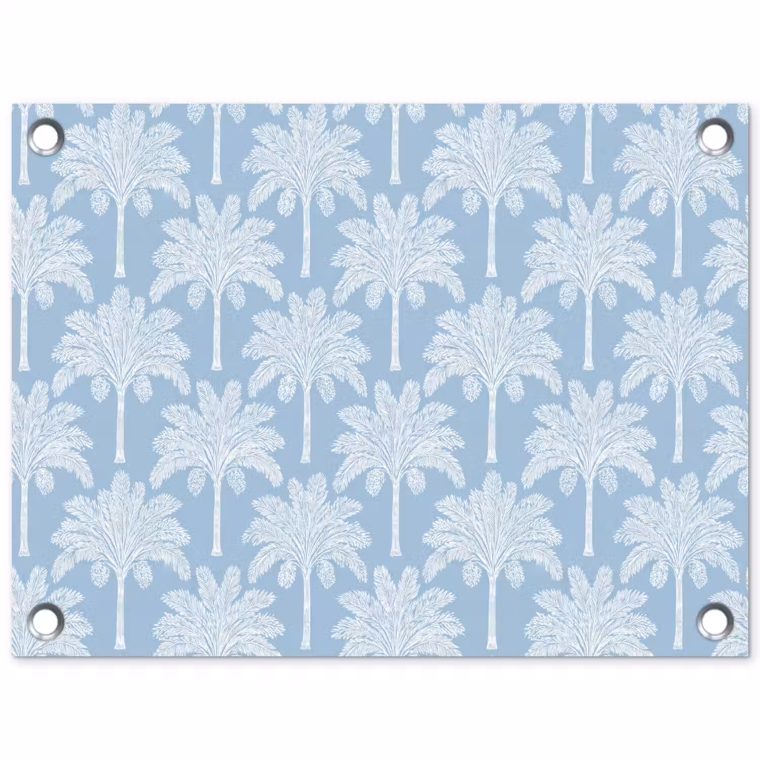 Palmboom - Modern - Blauw tuinposter los doek klein 239 -3d