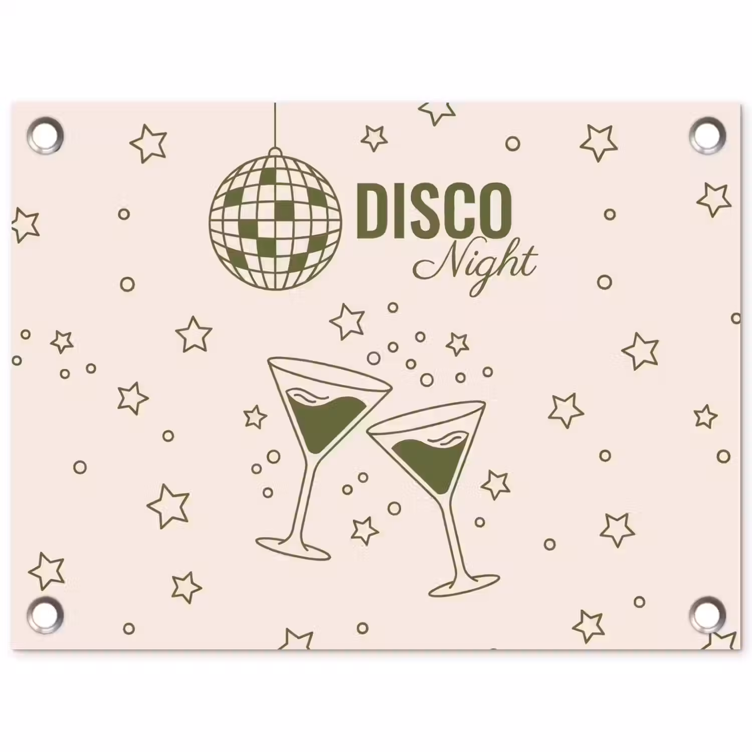 Feest - Disco - Drank - Illustratie - Groen tuinposter los doek klein -3d