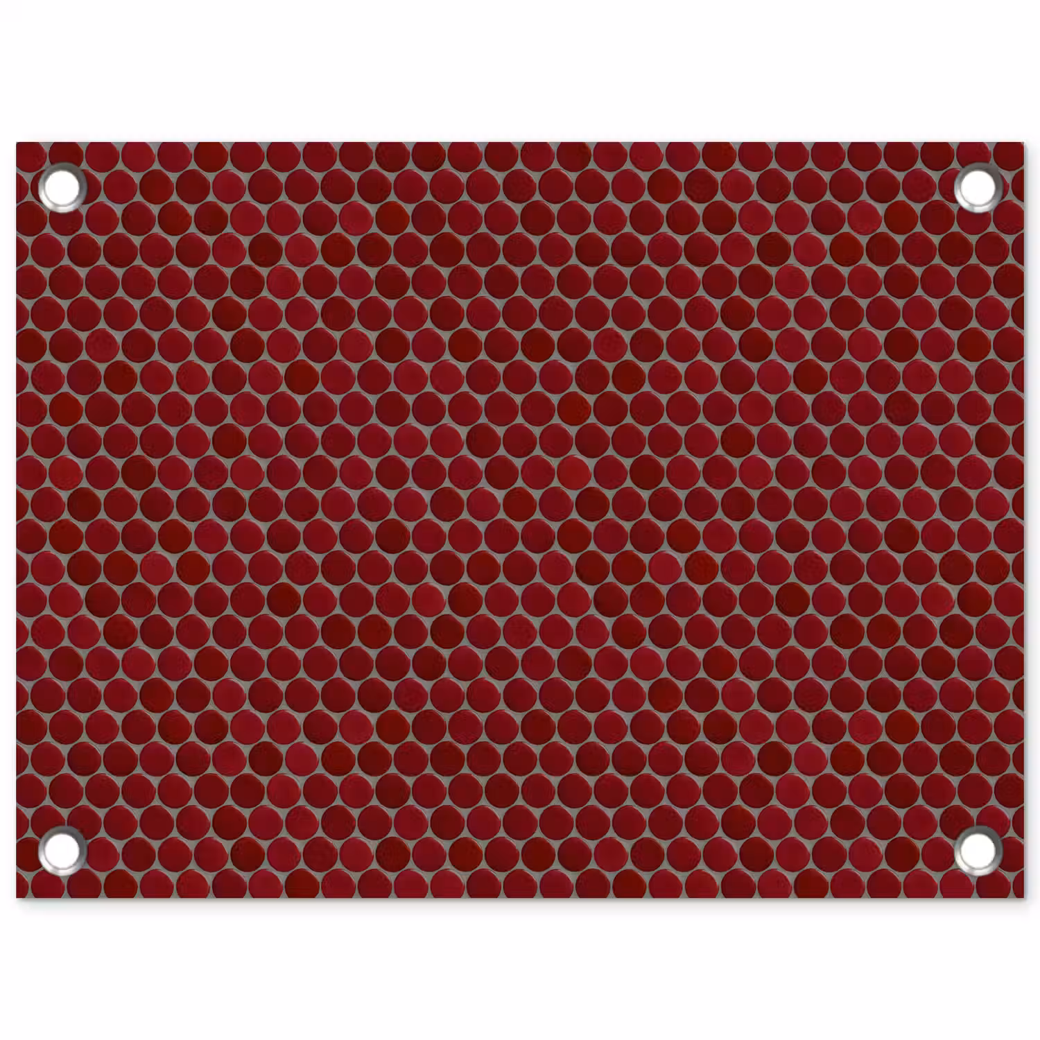 Penny - Mozaïek - Rond - Rood tuinposter los doek klein 239 -3d