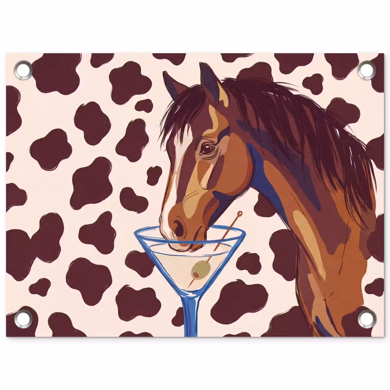 Paard - Martini - Dieren - Abstract - Bruin tuinposter los doek klein -3d