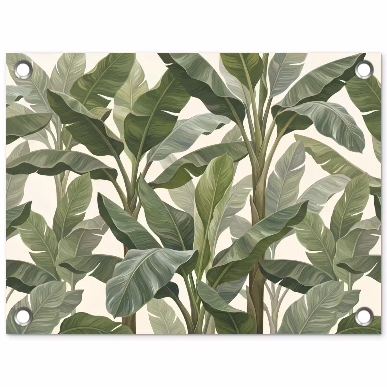 Planten - Bladeren - Tropisch - Groen tuinposter los doek klein -3d