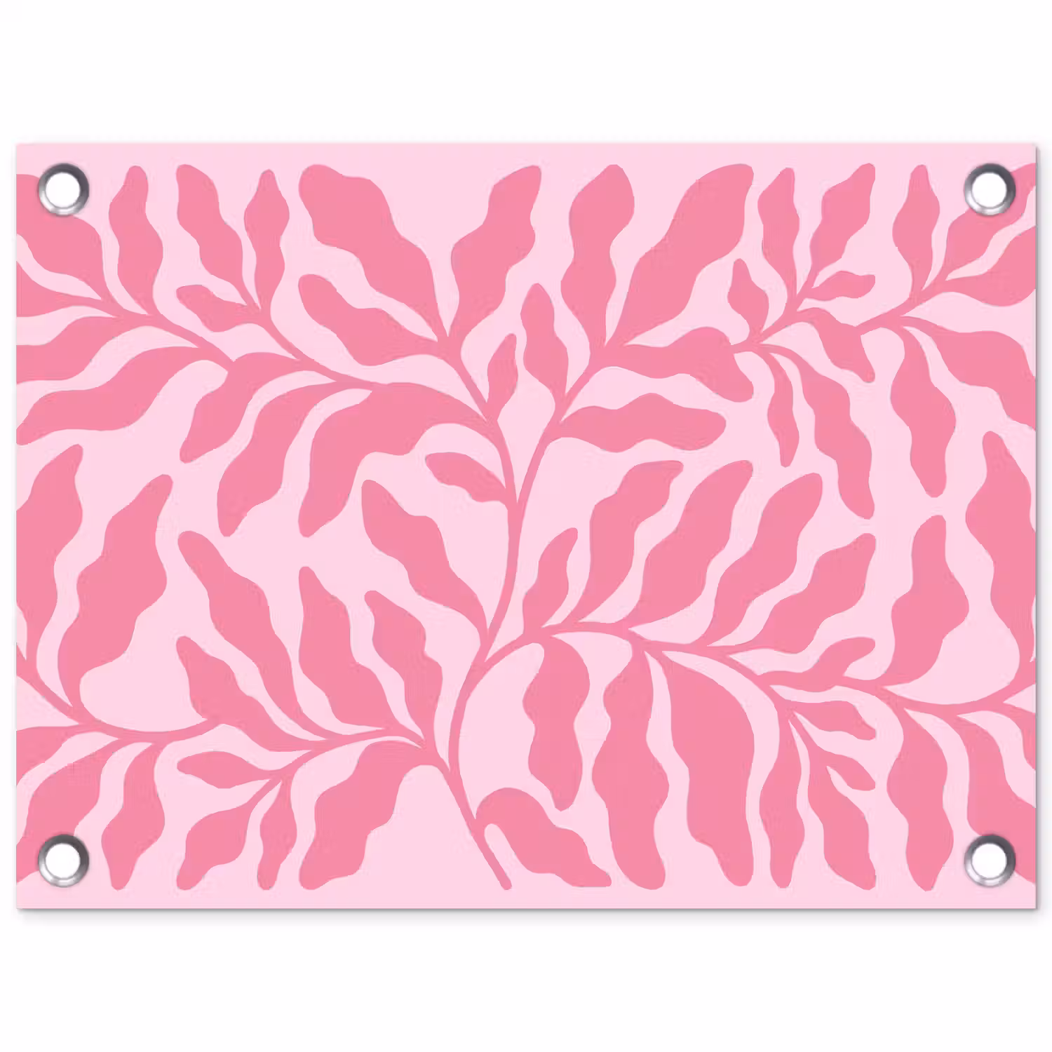 Planten - Organisch - Abstract - Modern - Roze tuinposter los doek klein -3d