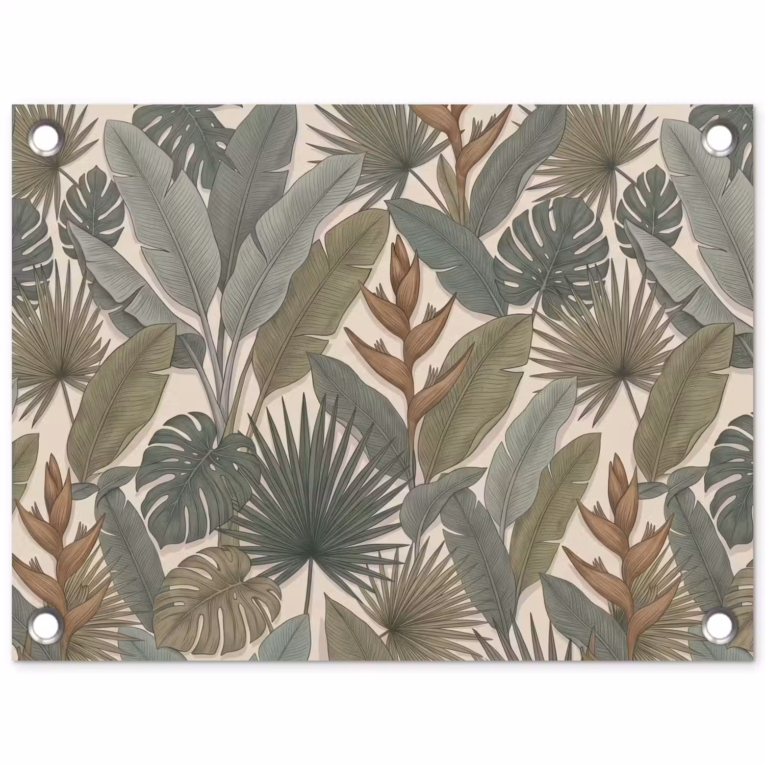 Planten - Tropisch - Natuur - Illustratie - Groen tuinposter los doek klein -3d