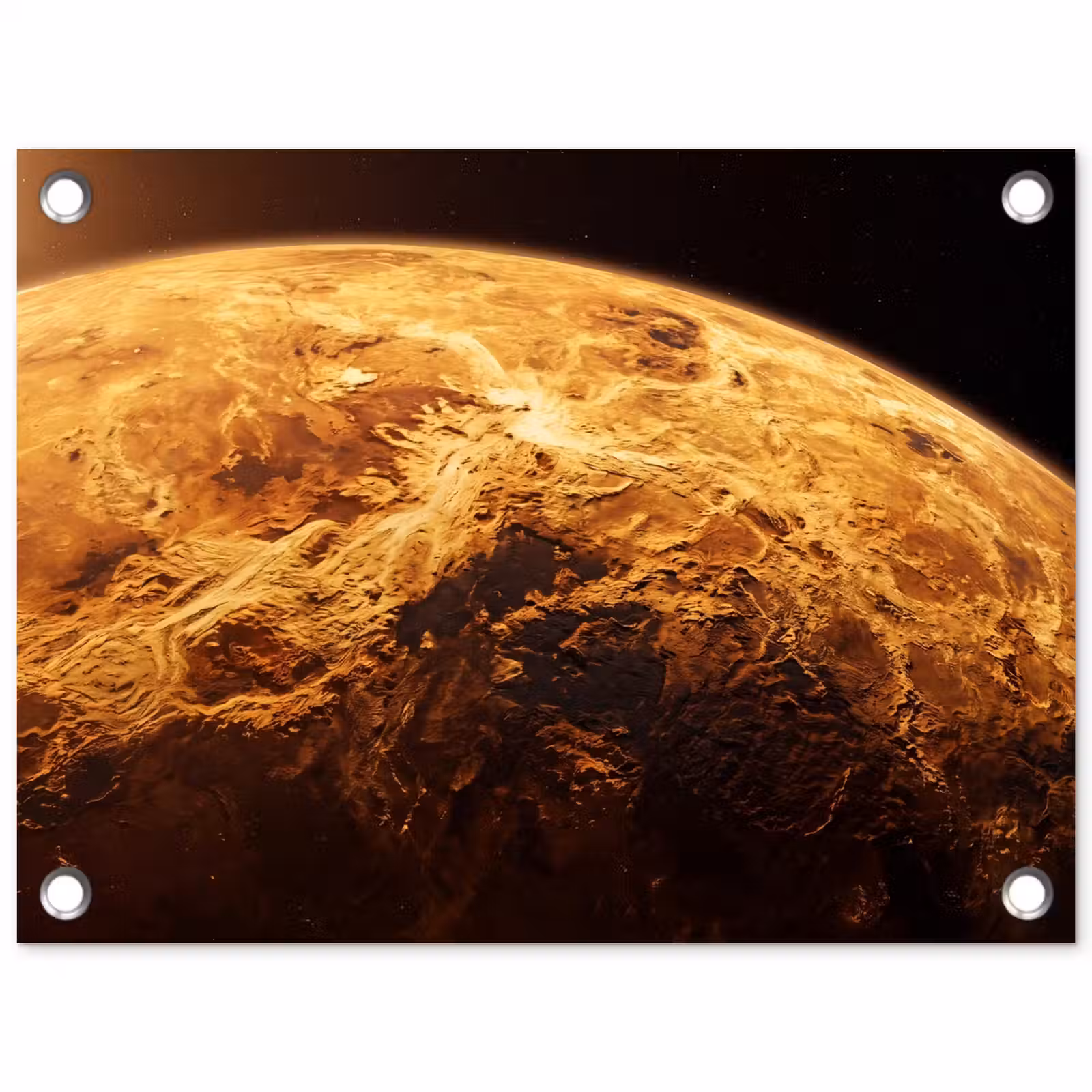 Gartenposter - Planet – Weltraum – Orange - Planeet - Ruimte - Oranje tuinposter los doek klein