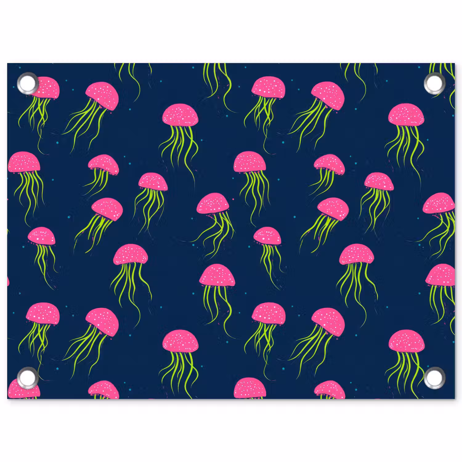 Kwallen - Diepzee - Neon tuinposter los doek klein 239 -3d
