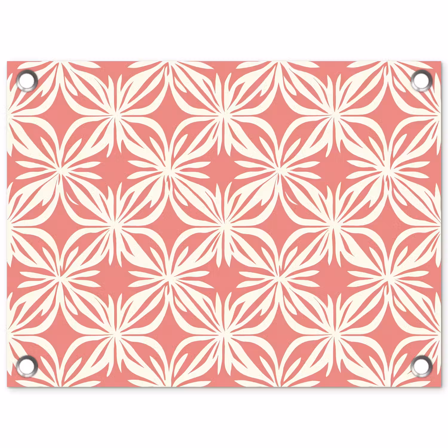 Roze - Bloemenmotief - Wit - Modern tuinposter los doek klein 239 -3d