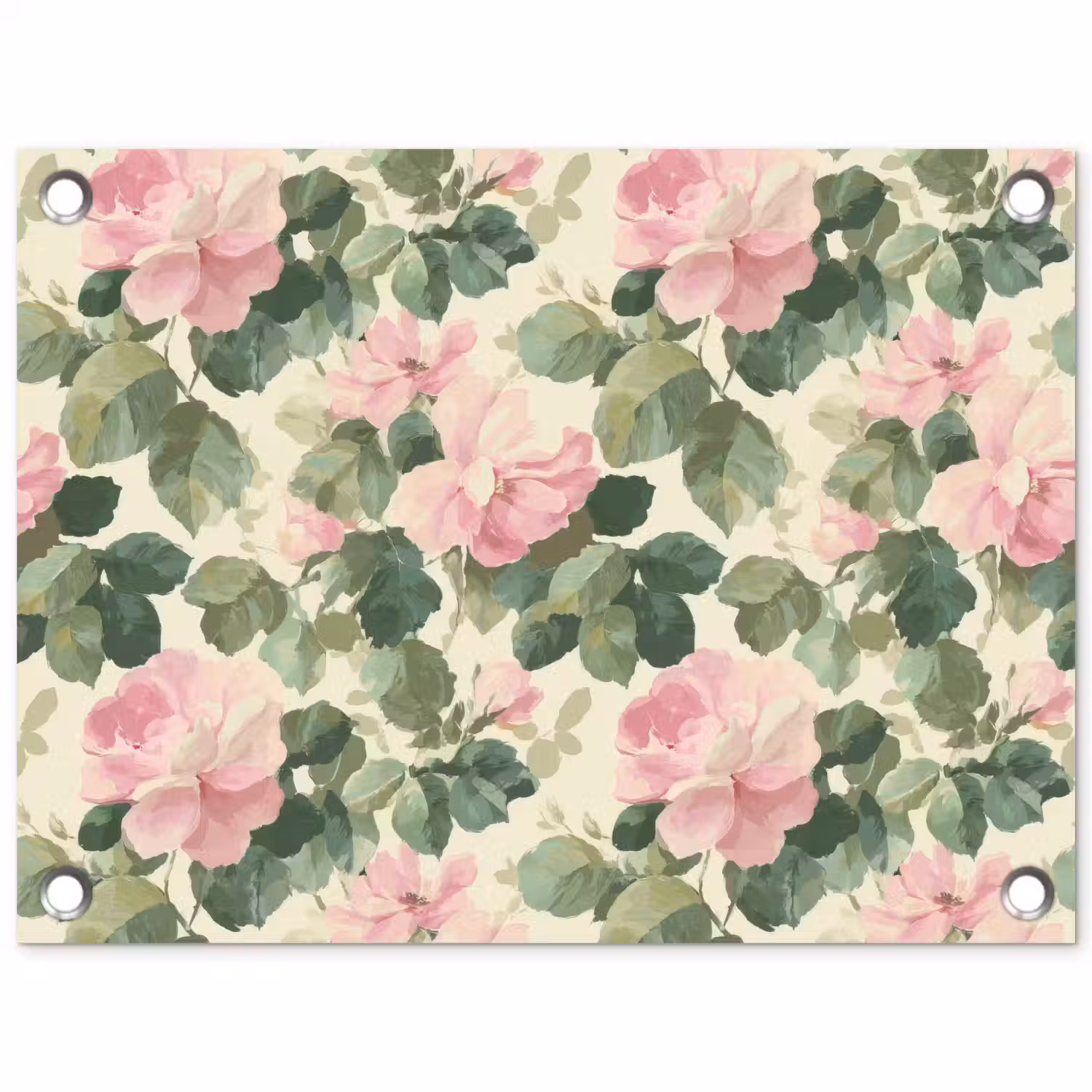 Rozen - Botanisch - Roze tuinposter los doek klein 239 -3d