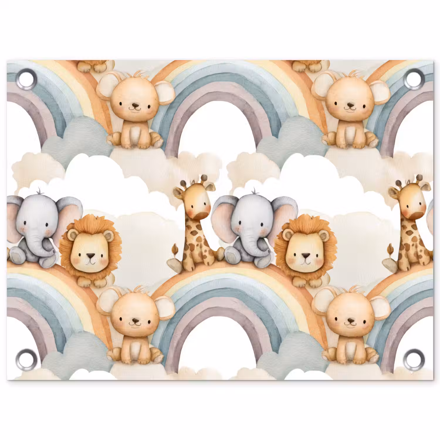 Safari - Regenboog - Kleurrijk tuinposter los doek klein 239 -3d