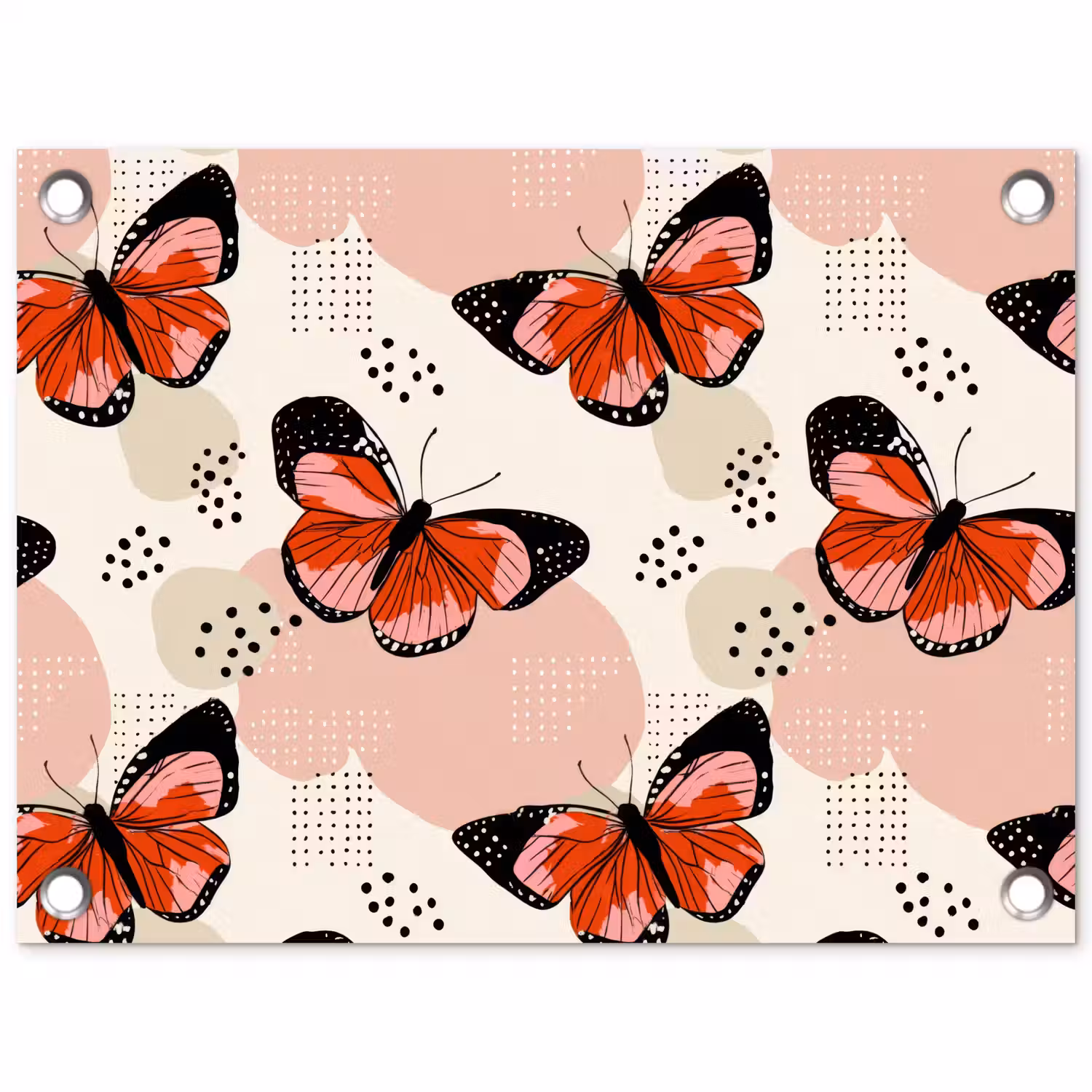 Vlinders - Retro - Kleurrijk tuinposter los doek klein 239 -3d
