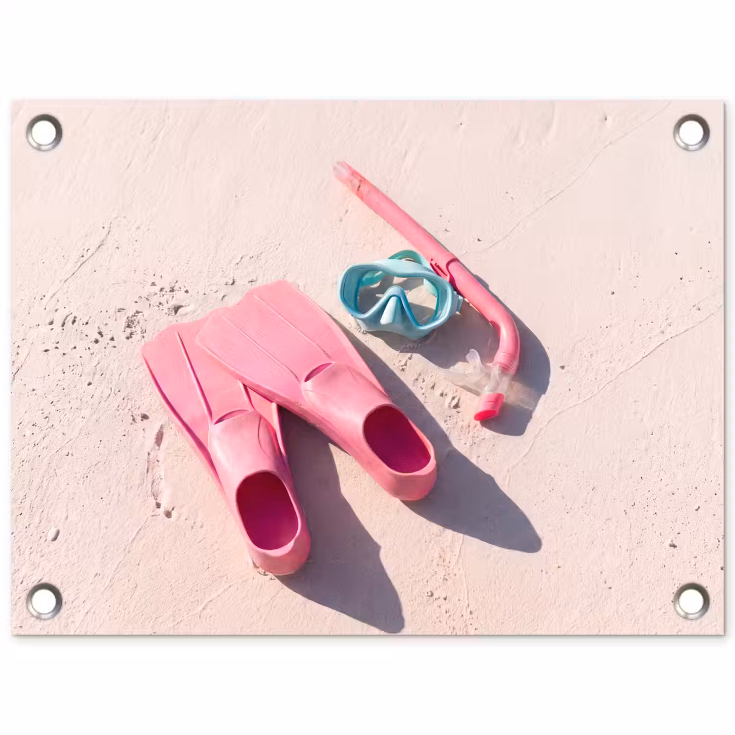 Snorkelset - Strand - Zomer - Roze tuinposter los doek klein -3d