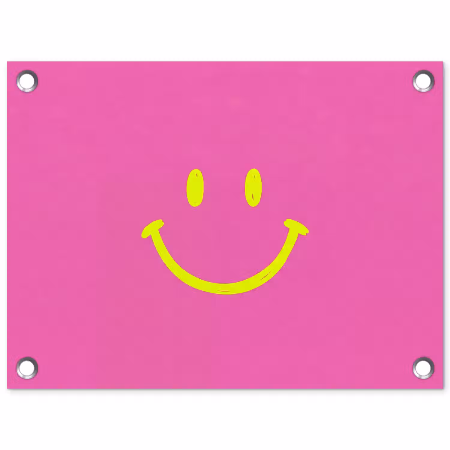 Smiley - Vrolijk - Roze tuinposter los doek klein -3d