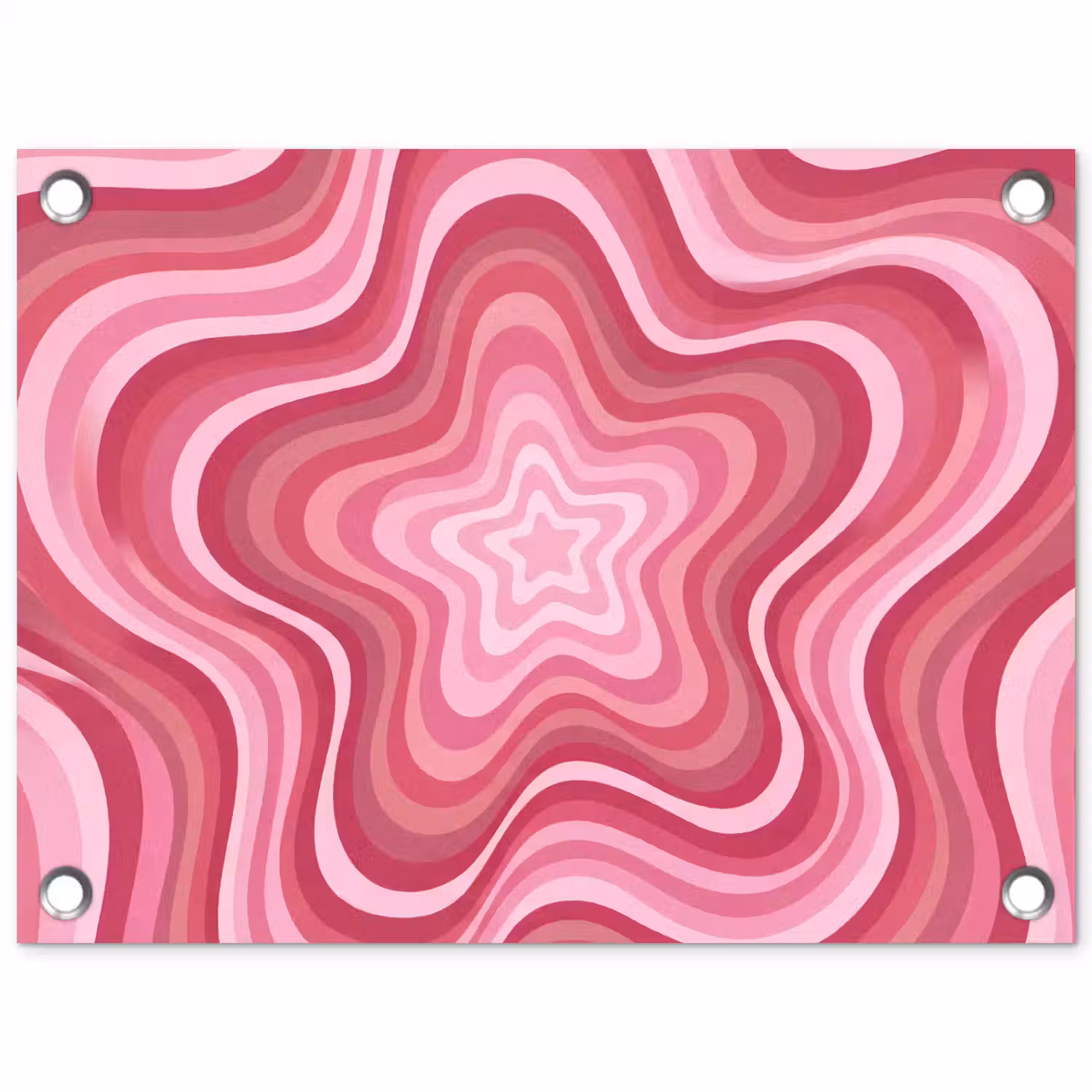 Ster - Golvend - Abstract - Roze tuinposter los doek klein -3d