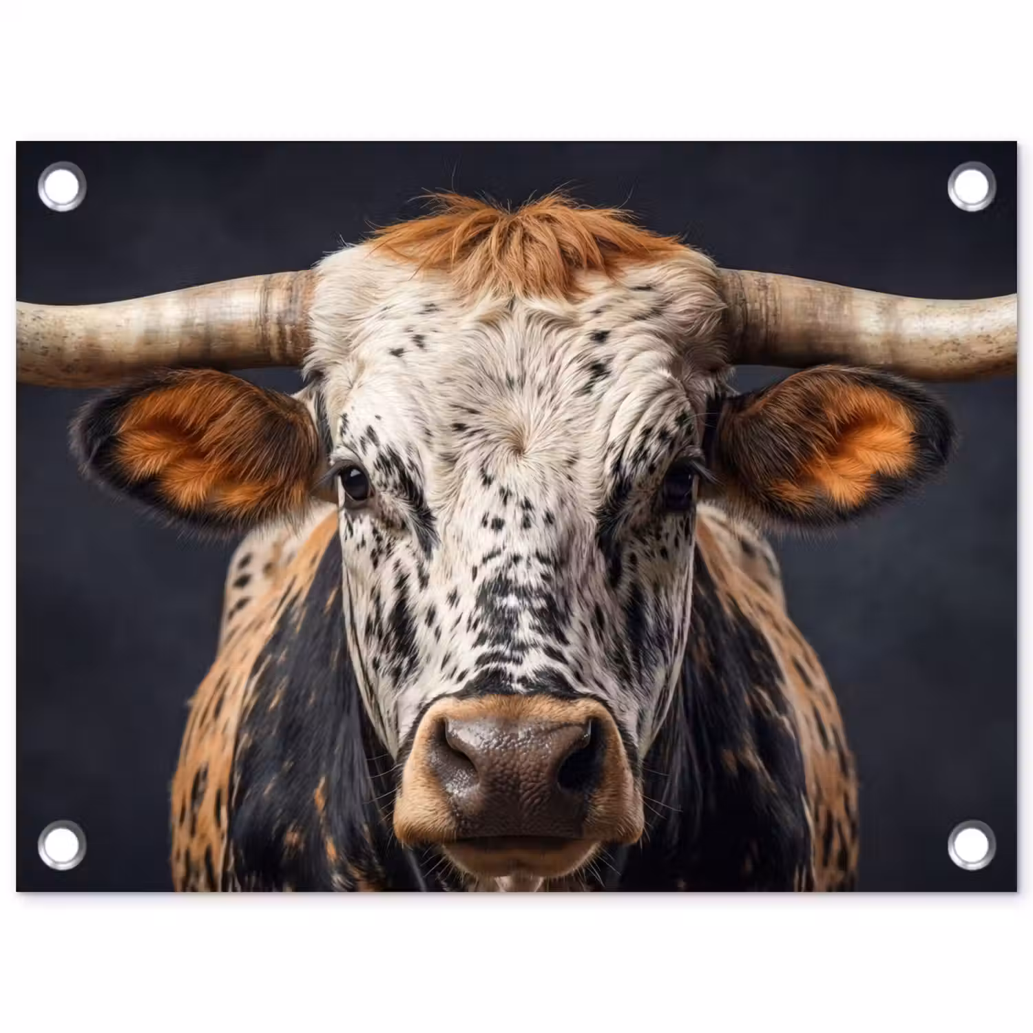 Stier - Kleurrijk - Hoorns tuinposter los doek klein -3d
