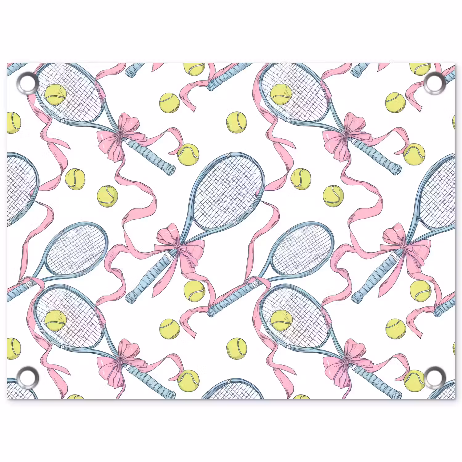 Tennis - Strikken - Kleurrijk tuinposter los doek klein 239 -3d