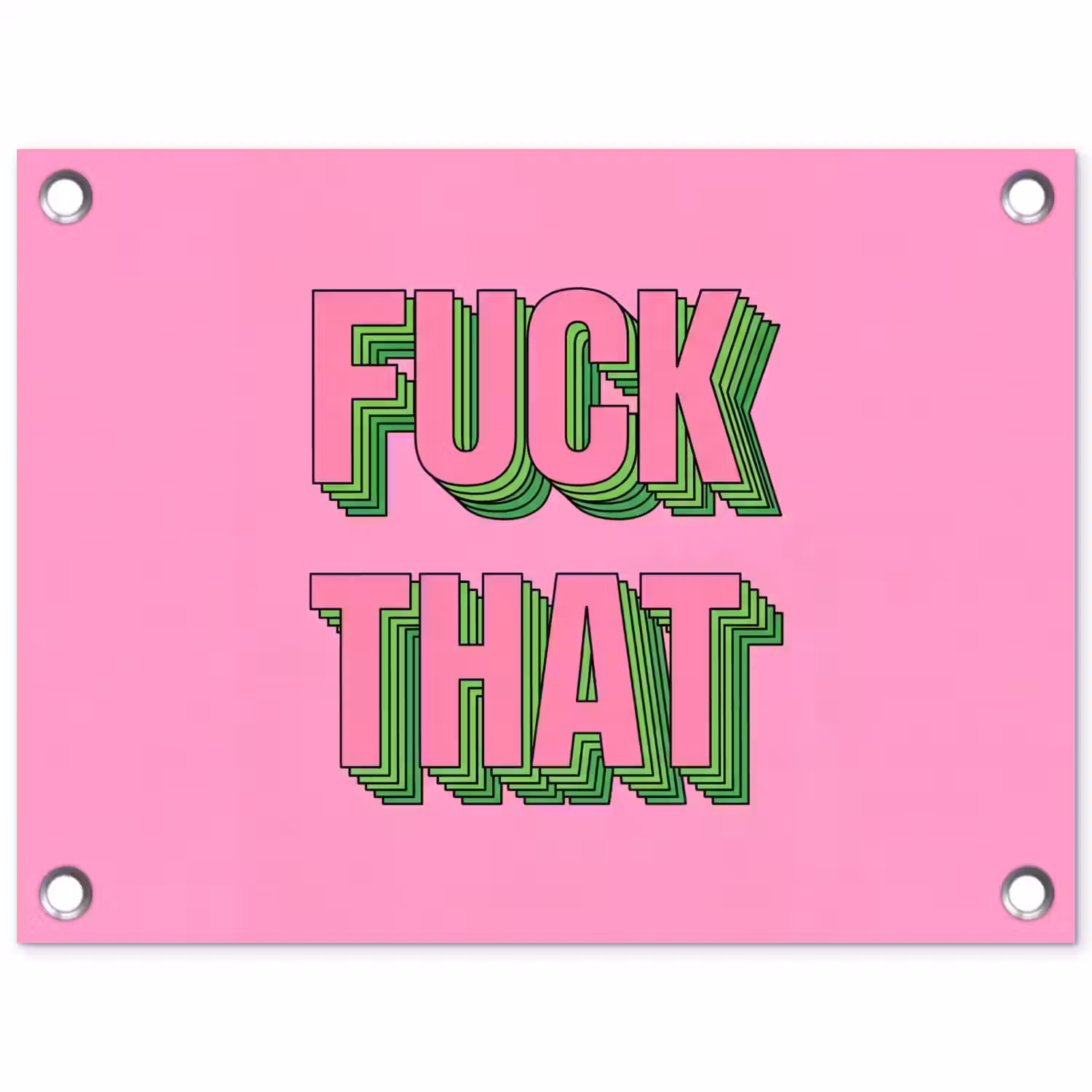 Tekst - Bold - Roze tuinposter los doek klein -3d
