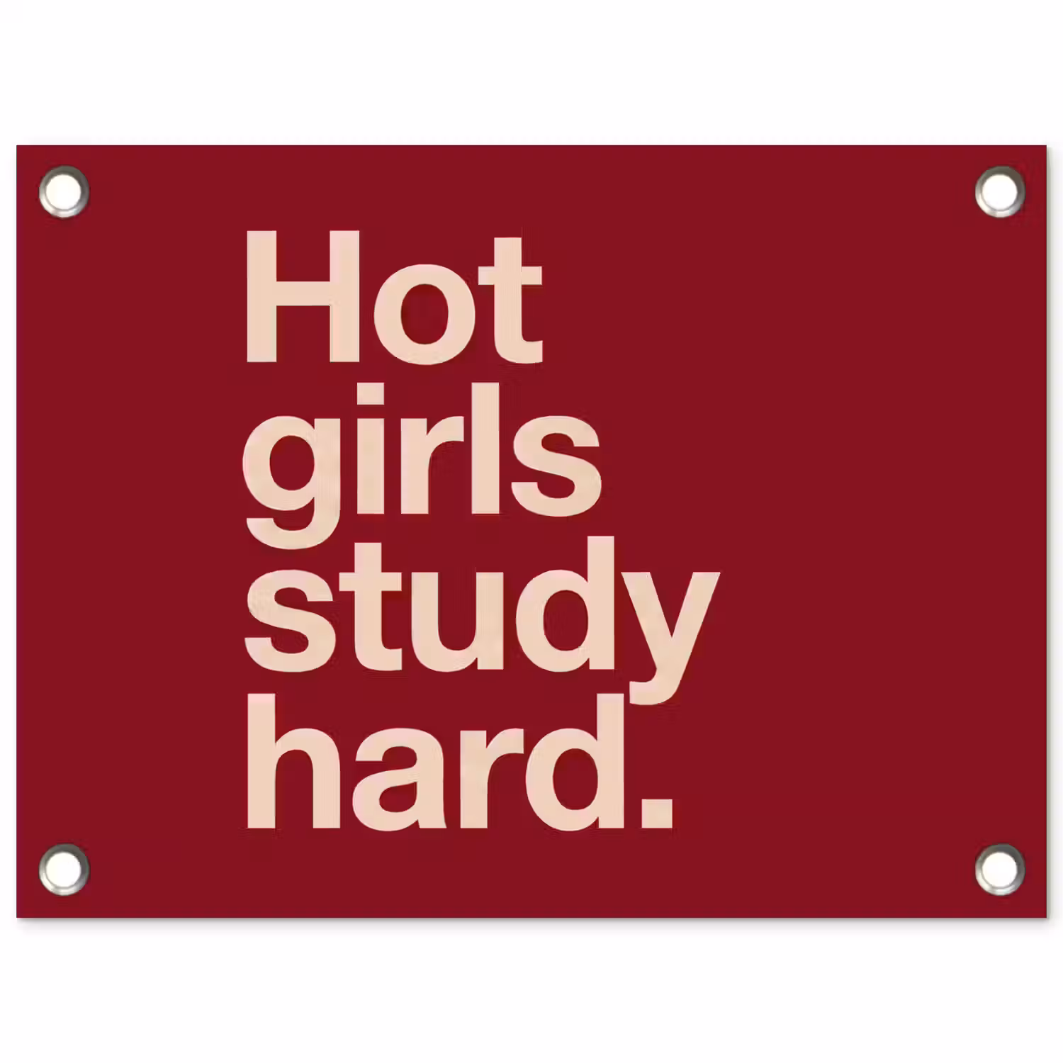 Tekst - Studie - Motivatie - Modern - Rood tuinposter los doek klein -3d