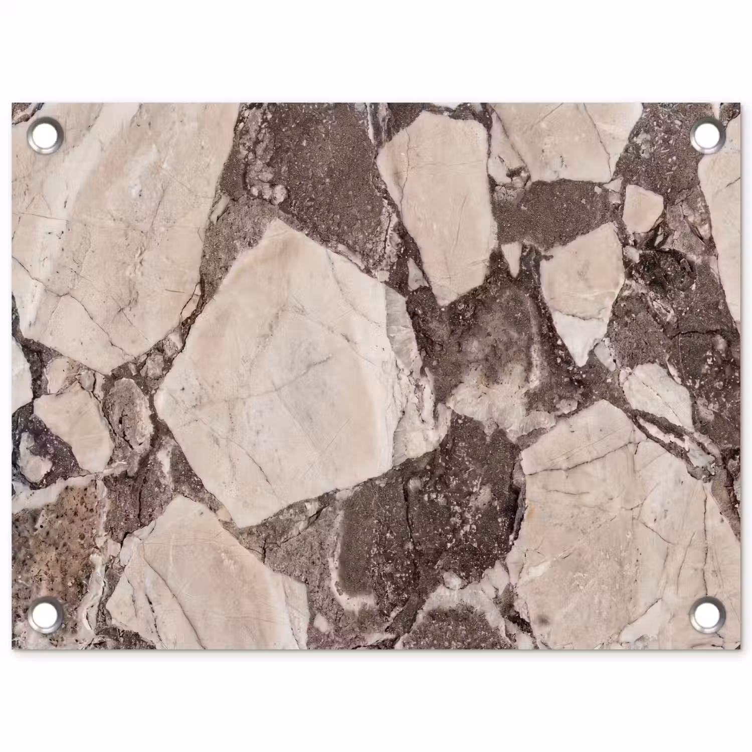 Textuur - Marmer - Abstract - Beige - Bruin tuinposter los doek klein -3d
