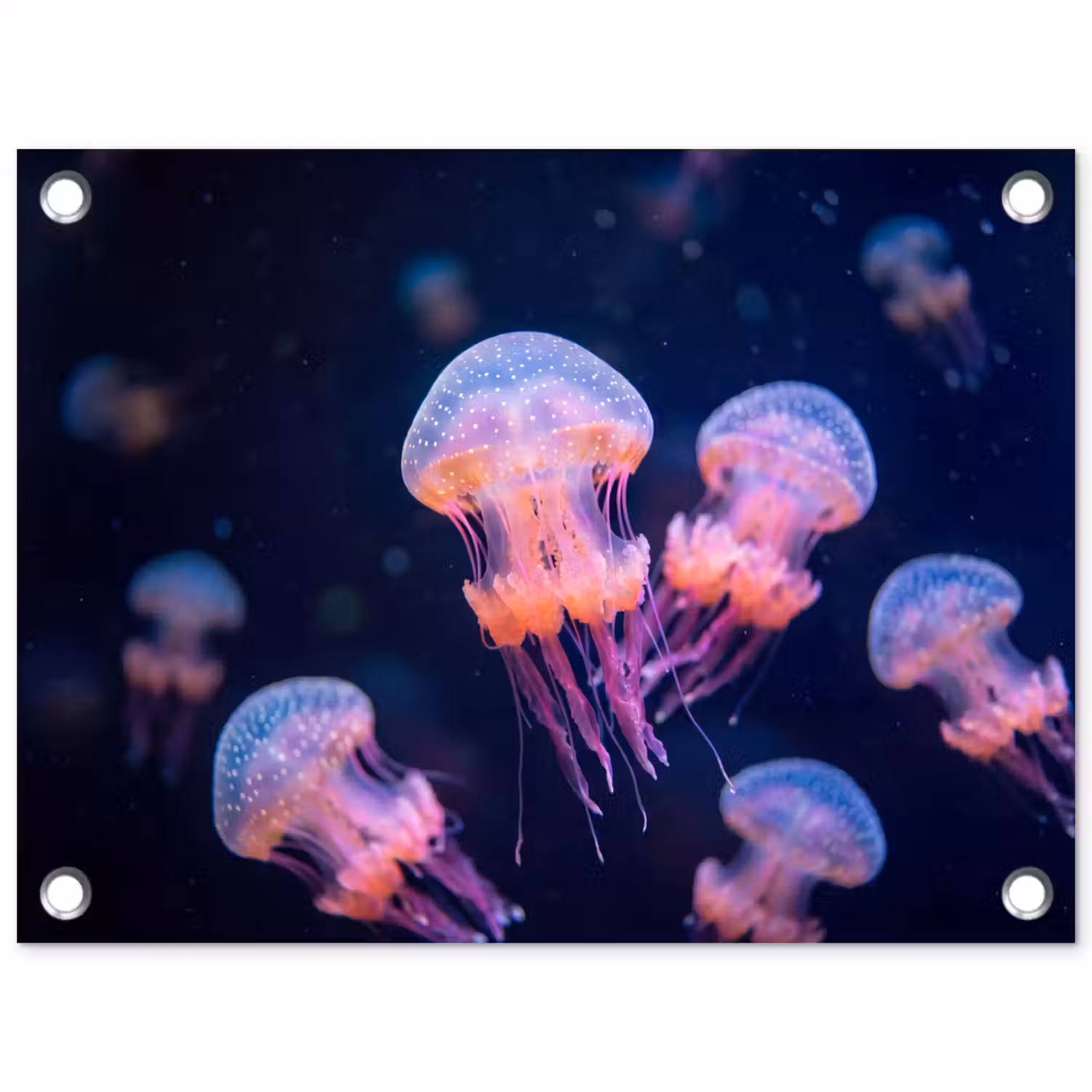 Dier - Onderwater - Natuur - Roze - Mysterieus tuinposter los doek klein -3d