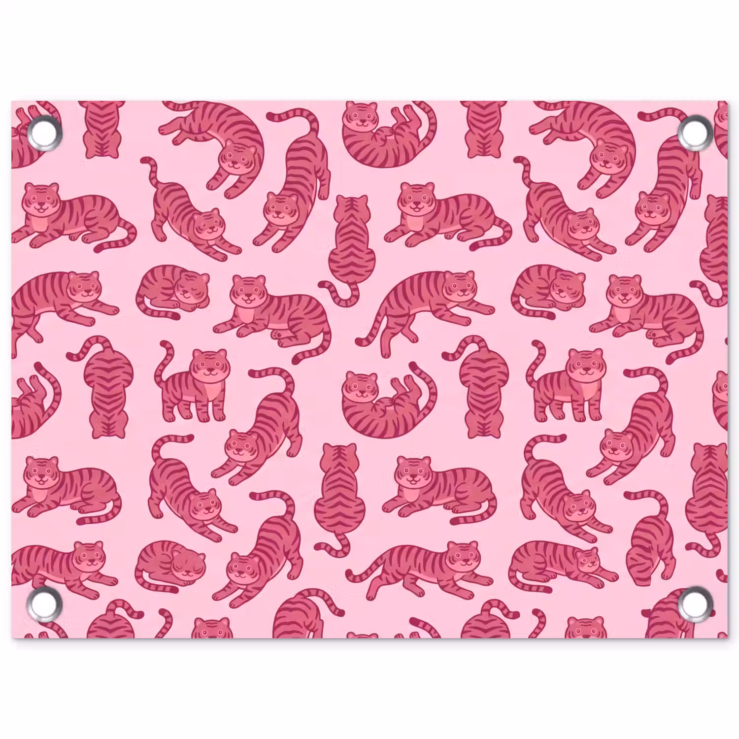 Dieren - Patroon - Roze - Speels - Cartoon tuinposter los doek klein -3d