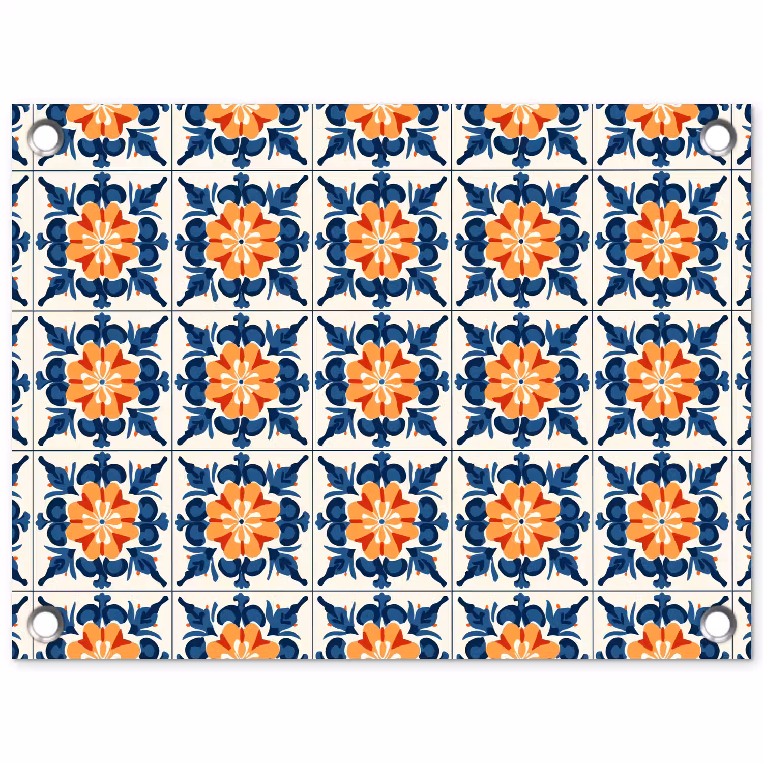Traditioneel - Tegel - Oranje tuinposter los doek klein 239 -3d