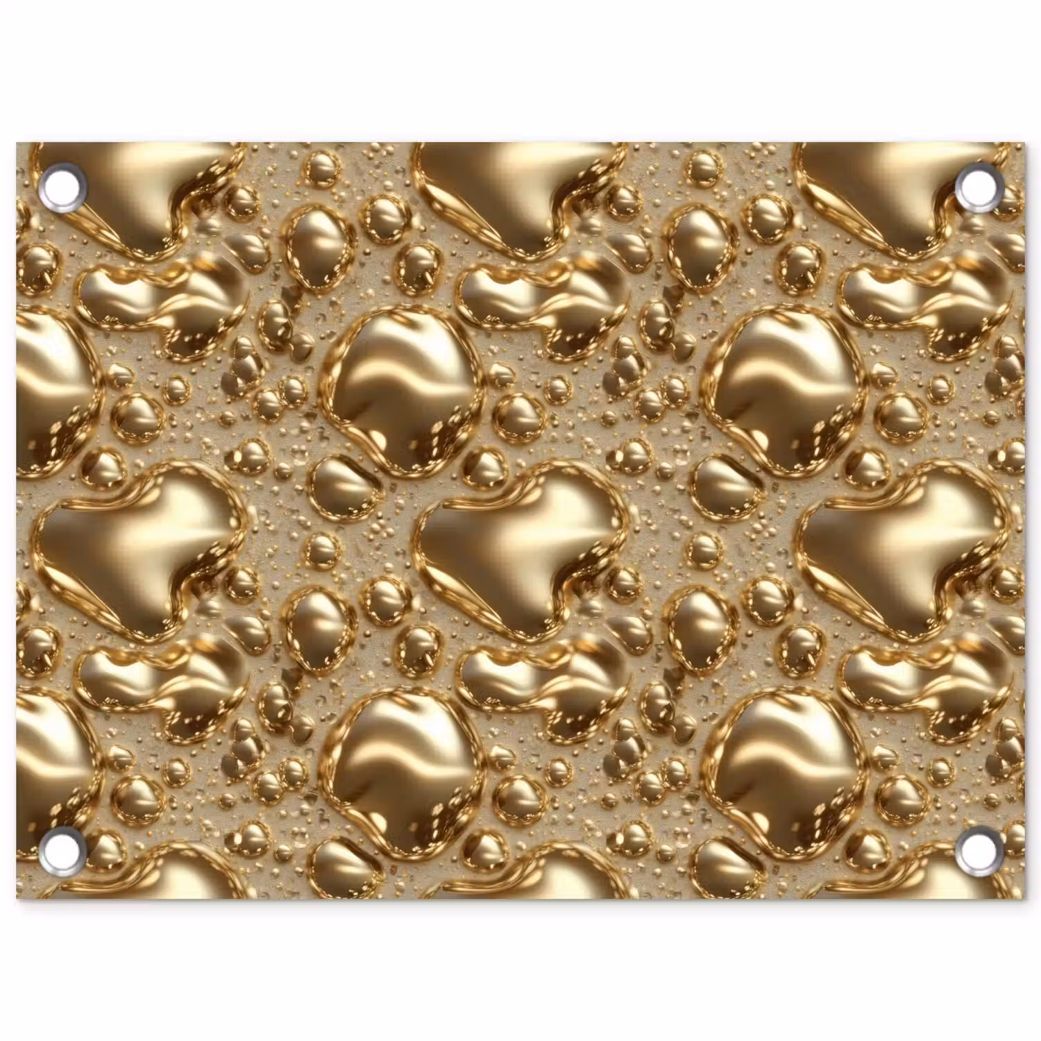 Druppels - Organisch - Goud tuinposter los doek klein 239 -3d