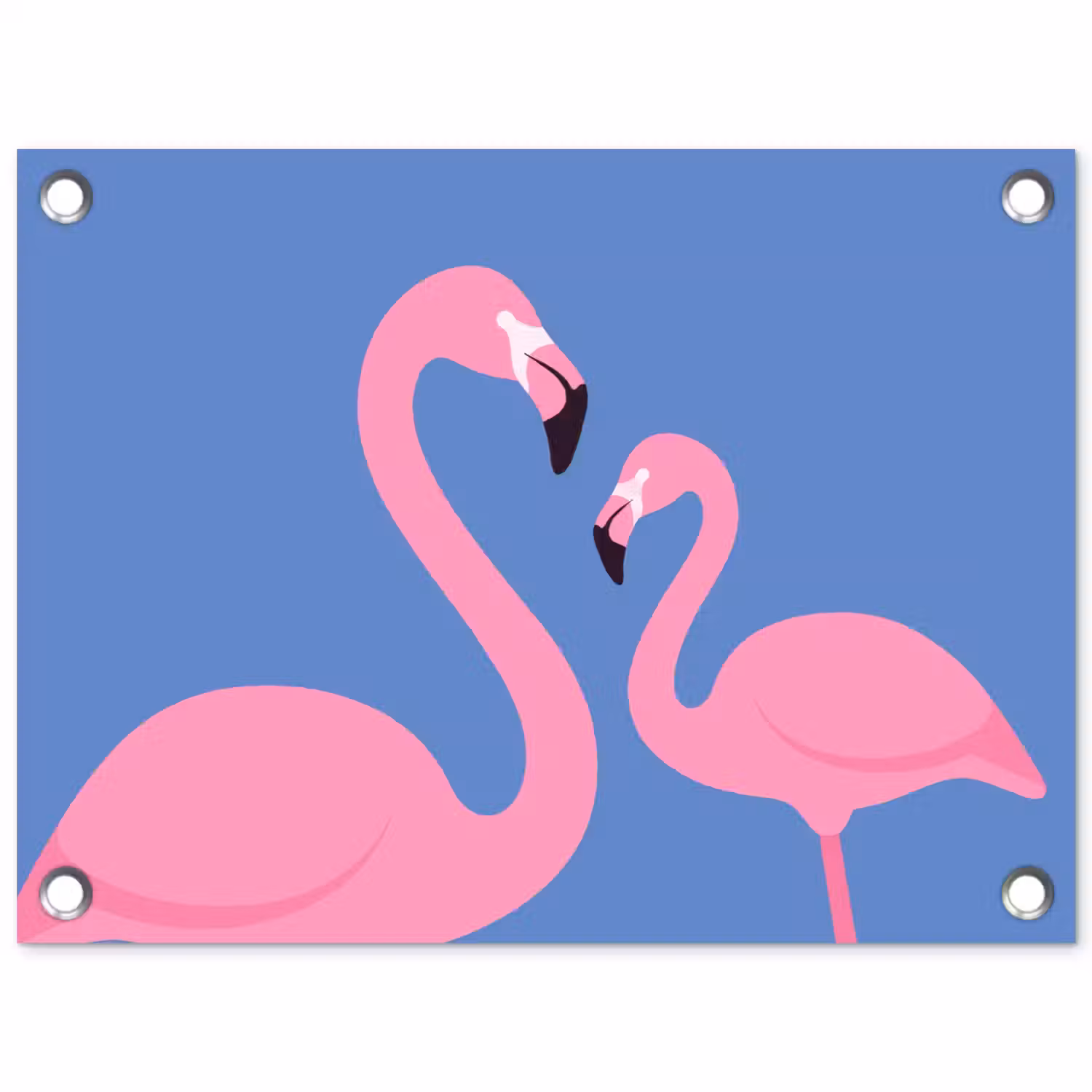 Vogel - Paar - Dieren - Modern - Roze tuinposter los doek klein -3d