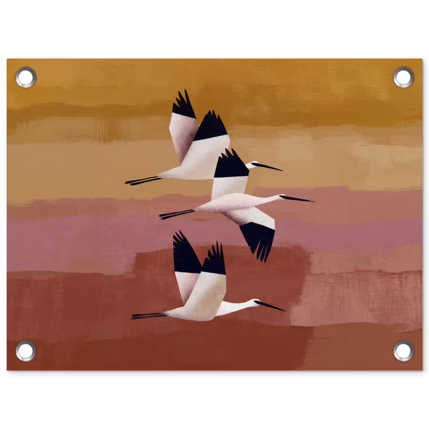 Vogels - Snavel - Abstract tuinposter los doek klein -3d