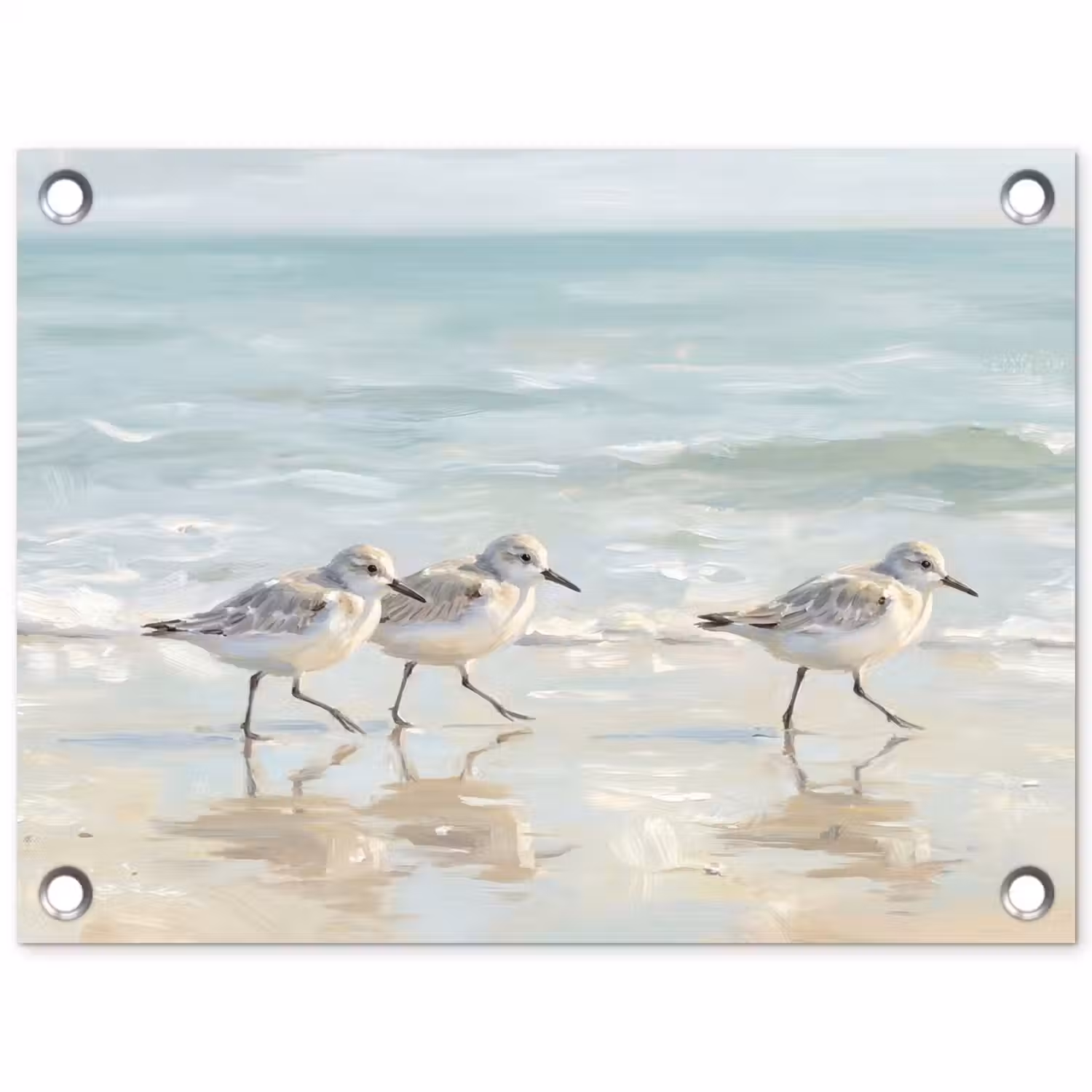 Vogels - Strand - Zee tuinposter los doek klein -3d