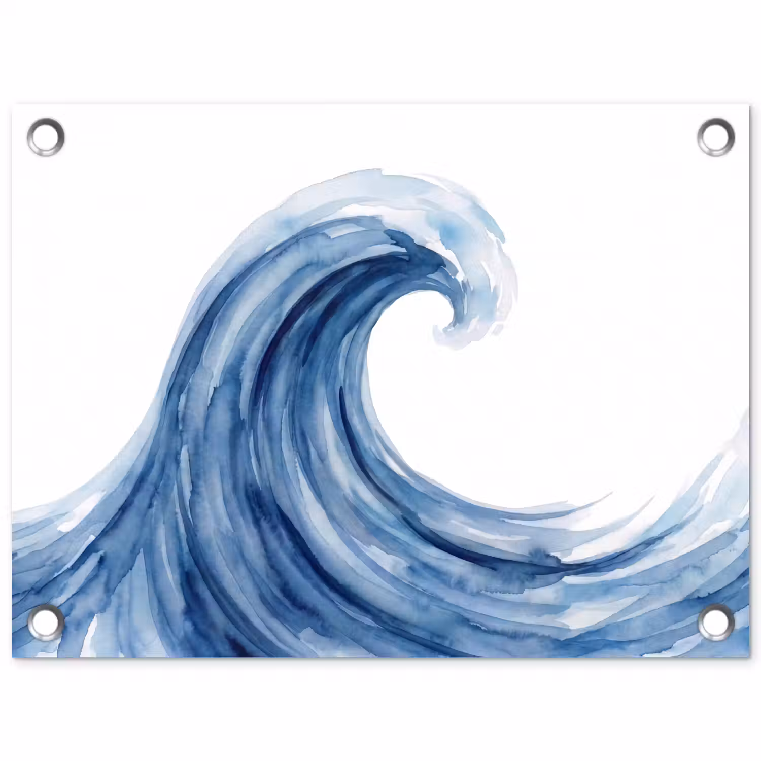 Water - Beweging - Natuur - Modern - Blauw tuinposter los doek klein -3d