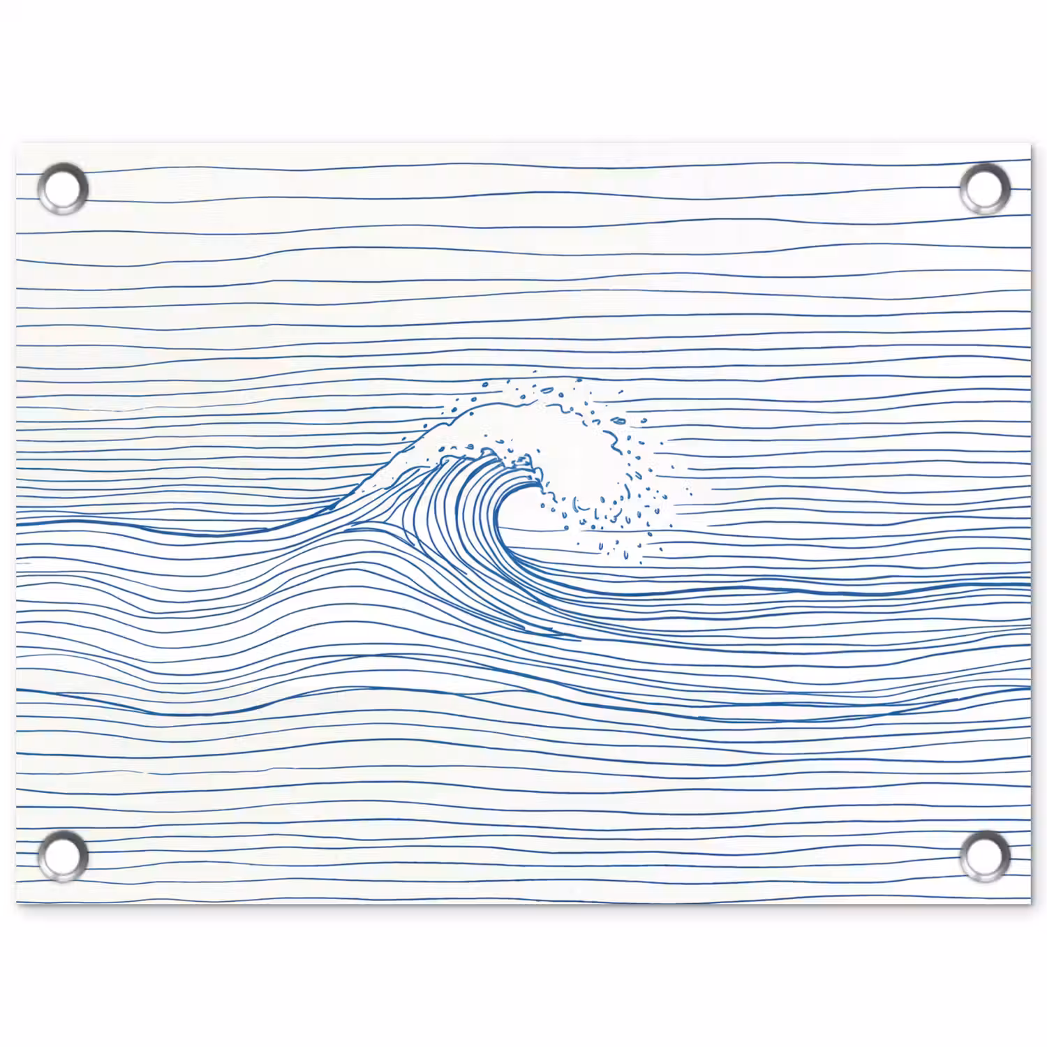 Golf - Brekende - Natuur - Minimalistisch - Blauw tuinposter los doek klein -3d