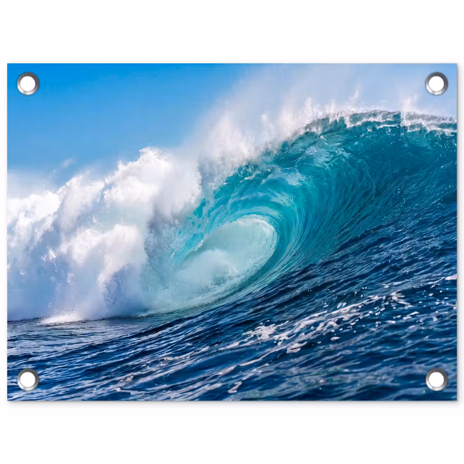 Golf - Oceaan - Water - Dynamisch - Blauw tuinposter los doek klein -3d