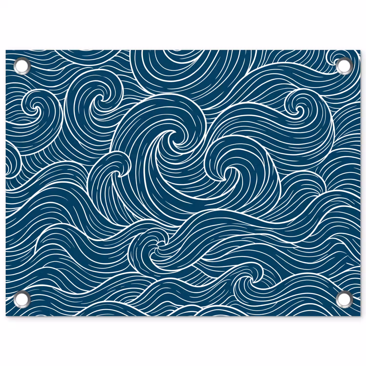 Golven - Spiraal - Water - Abstract - Blauw tuinposter los doek klein -3d