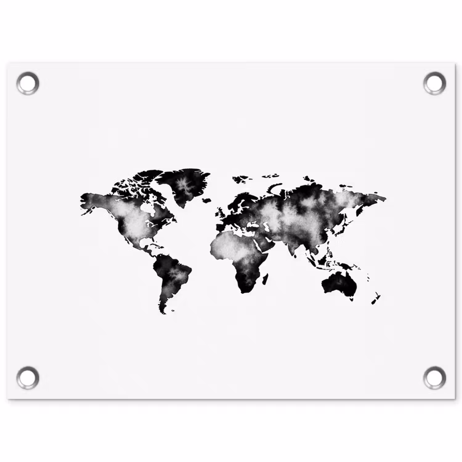 Wereldkaart - Minimalistisch tuinposter los doek klein -3d