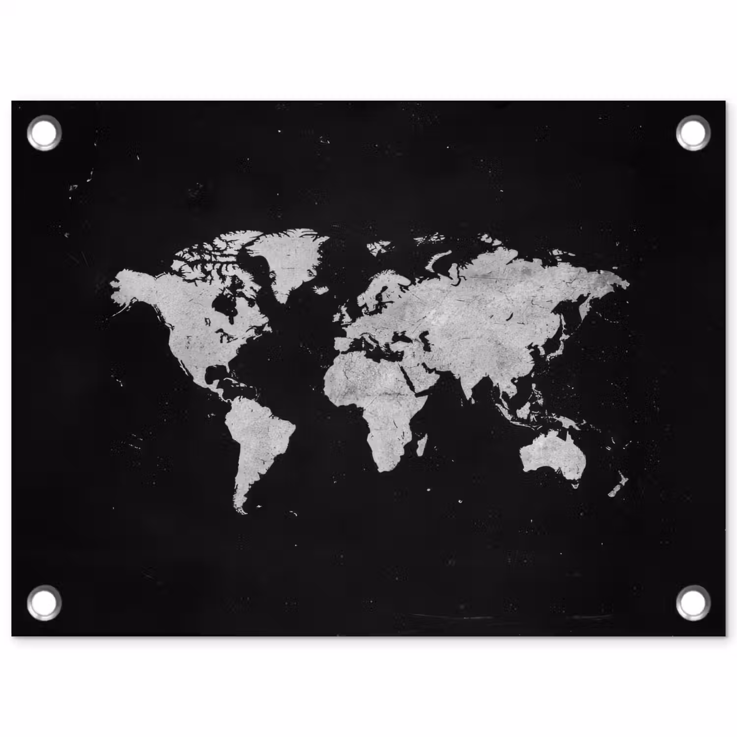 Wereldkaart - Minimalistisch - Wit tuinposter los doek klein -3d