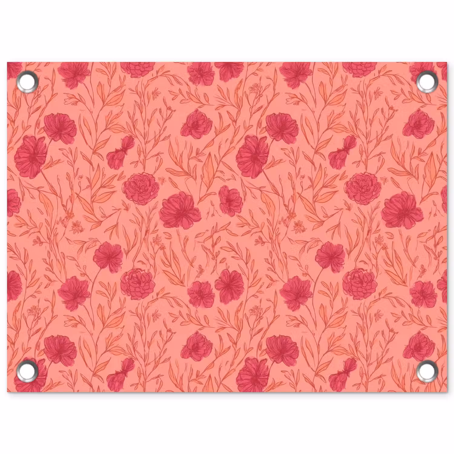 Weidebloemen - Romantisch - Roze tuinposter los doek klein 239 -3d