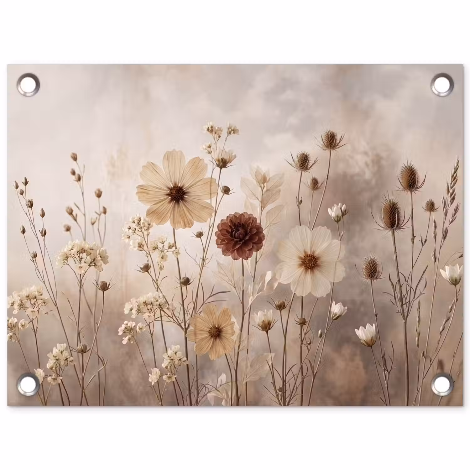Wilde bloemen - Botanisch - Vintage - Natuur - Rustiek tuinposter los doek klein -3d