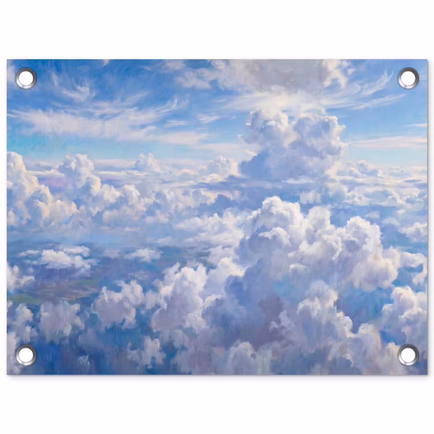Wolken - Lucht - Natuur - Abstract - Blauw tuinposter los doek klein -3d
