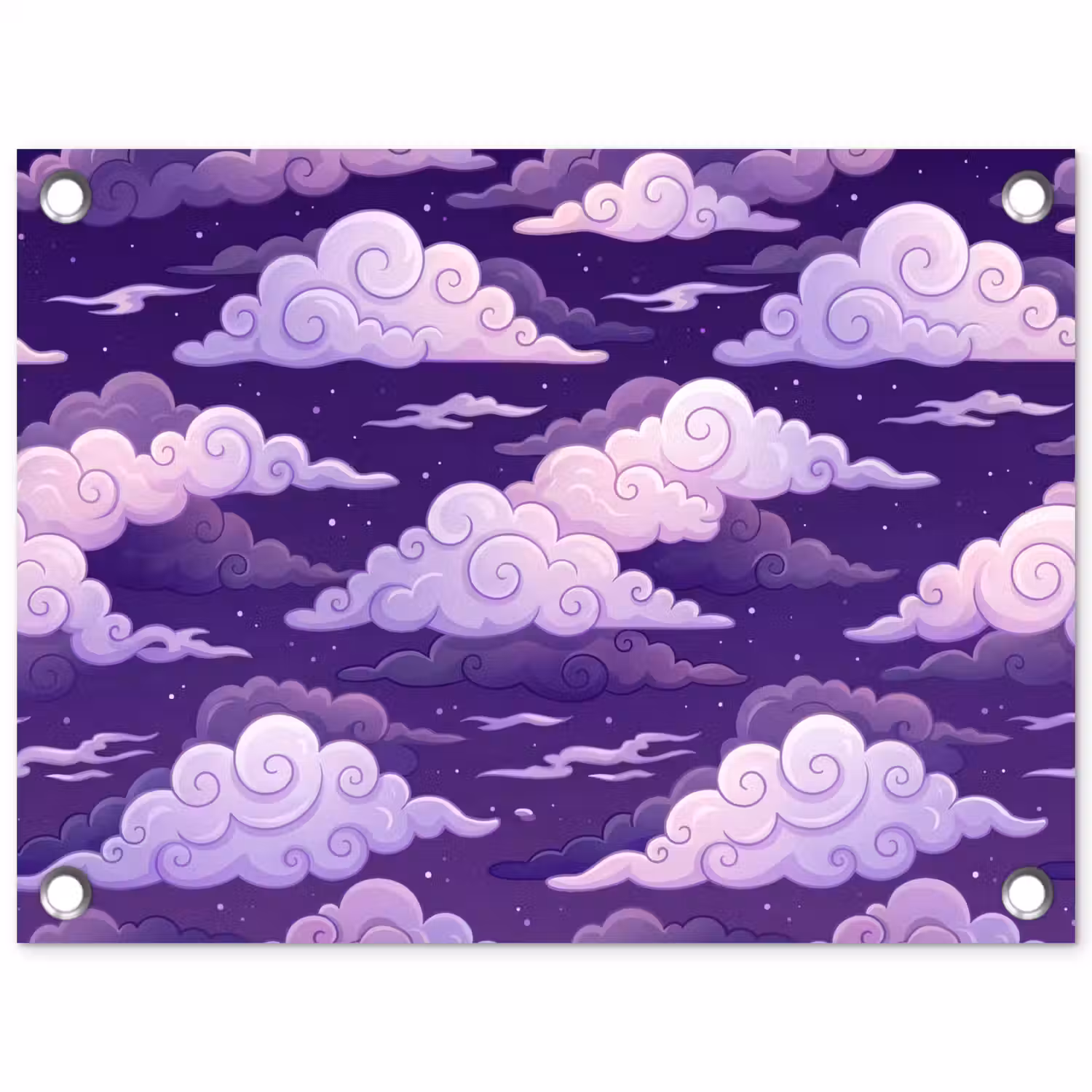 Wolken - Nacht - Natuur - Abstract - Paars tuinposter los doek klein -3d