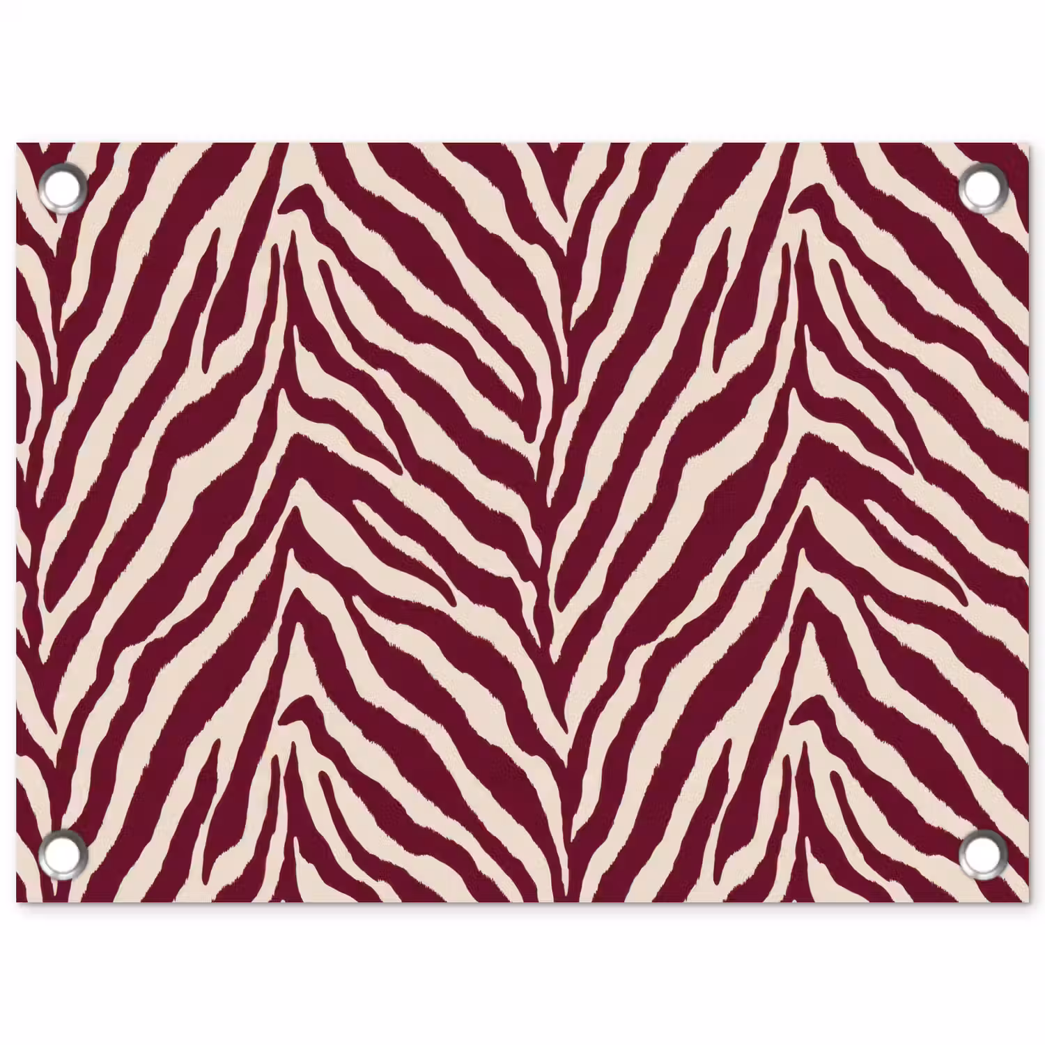 Zebra - Motief - Bordeaux - Rood tuinposter los doek klein 239 -3d