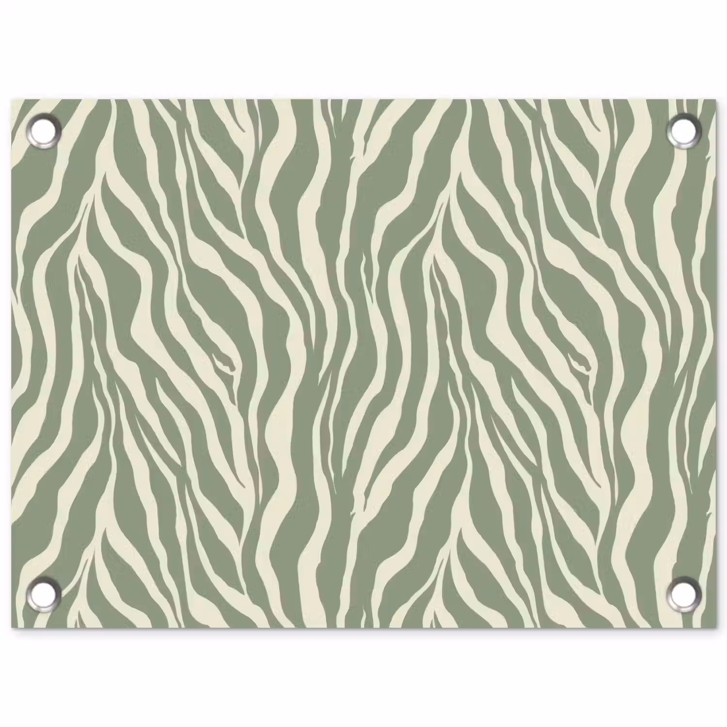 Zebra - Motief - Groen tuinposter los doek klein 239 -3d