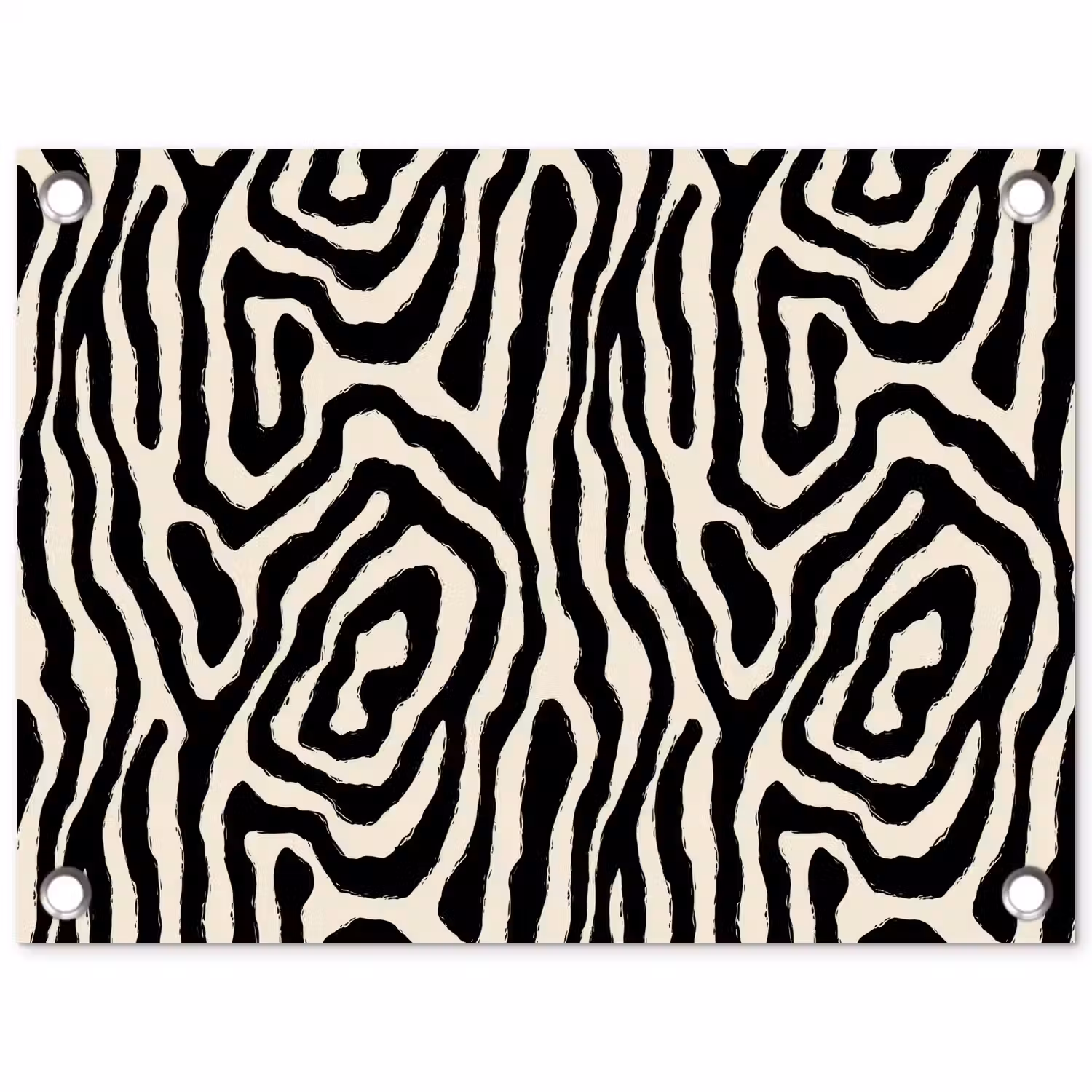 Zebra - Zwart - Abstract tuinposter los doek klein 239 -3d