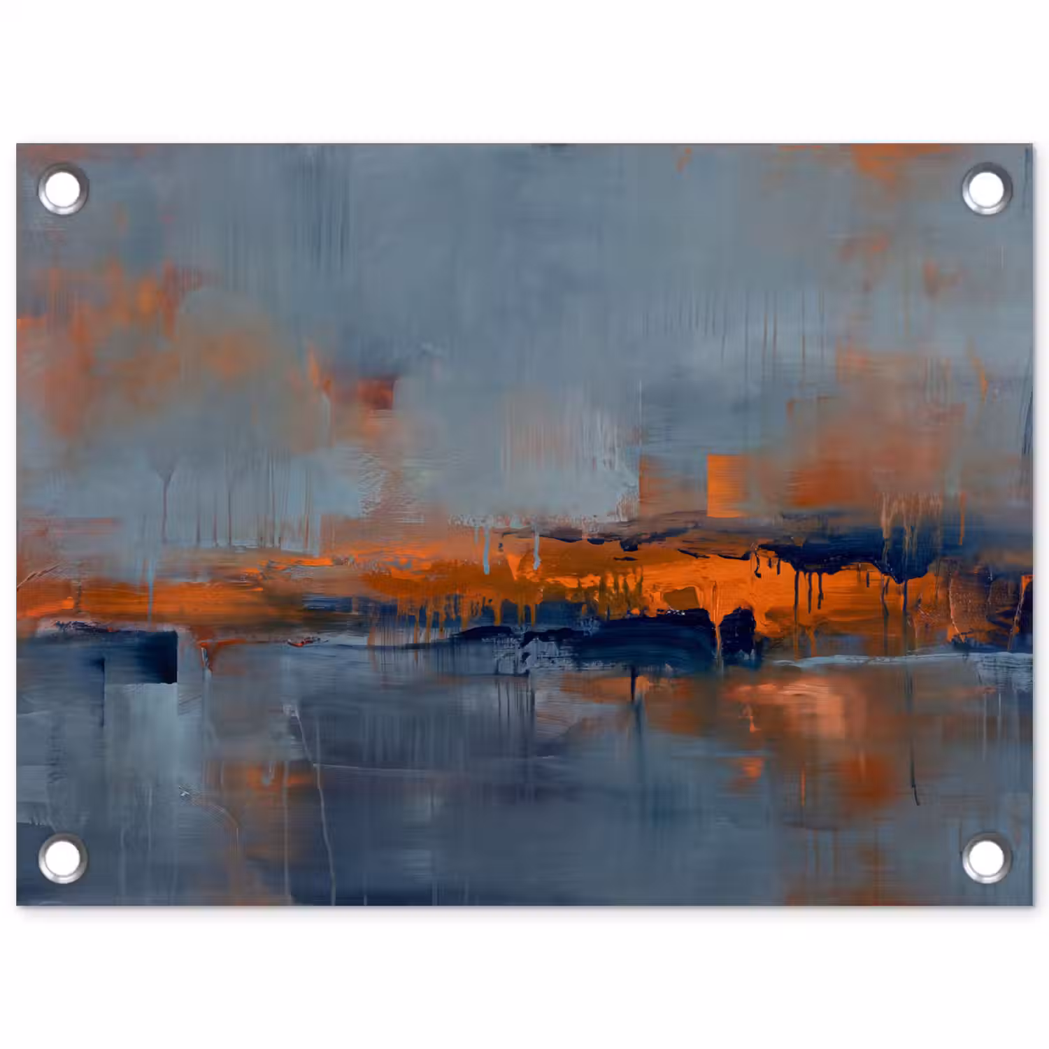Abstract - Kleuren - Modern - Oranje - Grijs tuinposter los doek klein -3d