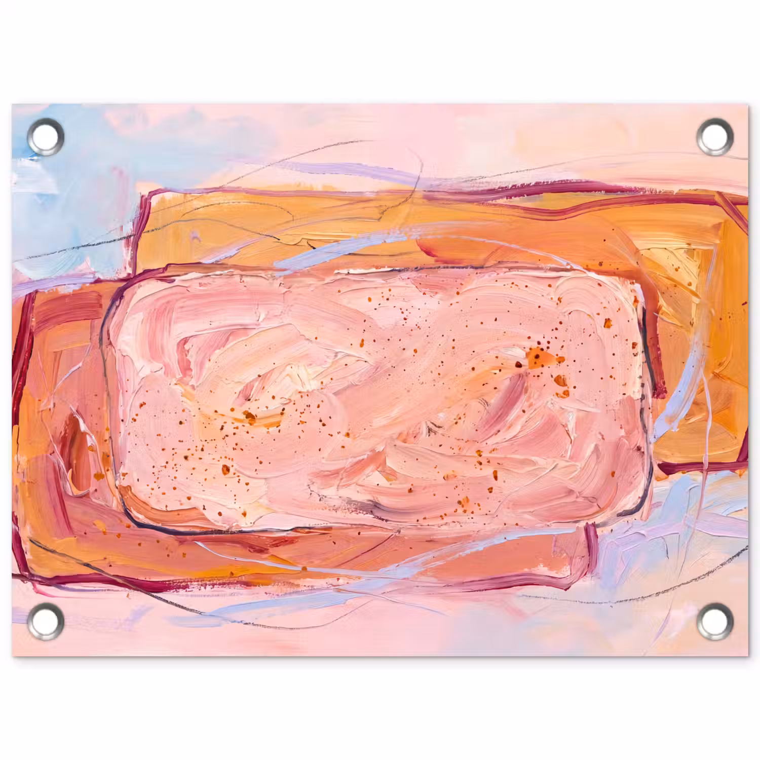 Abstract - Vormen - Modern - Roze tuinposter los doek klein -3d