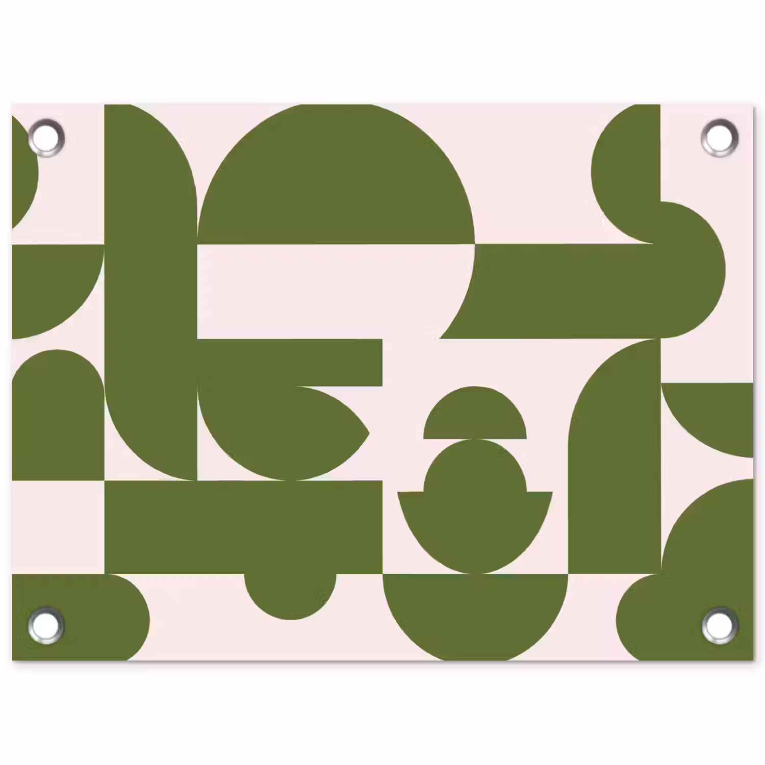 Abstract - Geometrie - Modern - Groen - Wit tuinposter los doek klein -3d