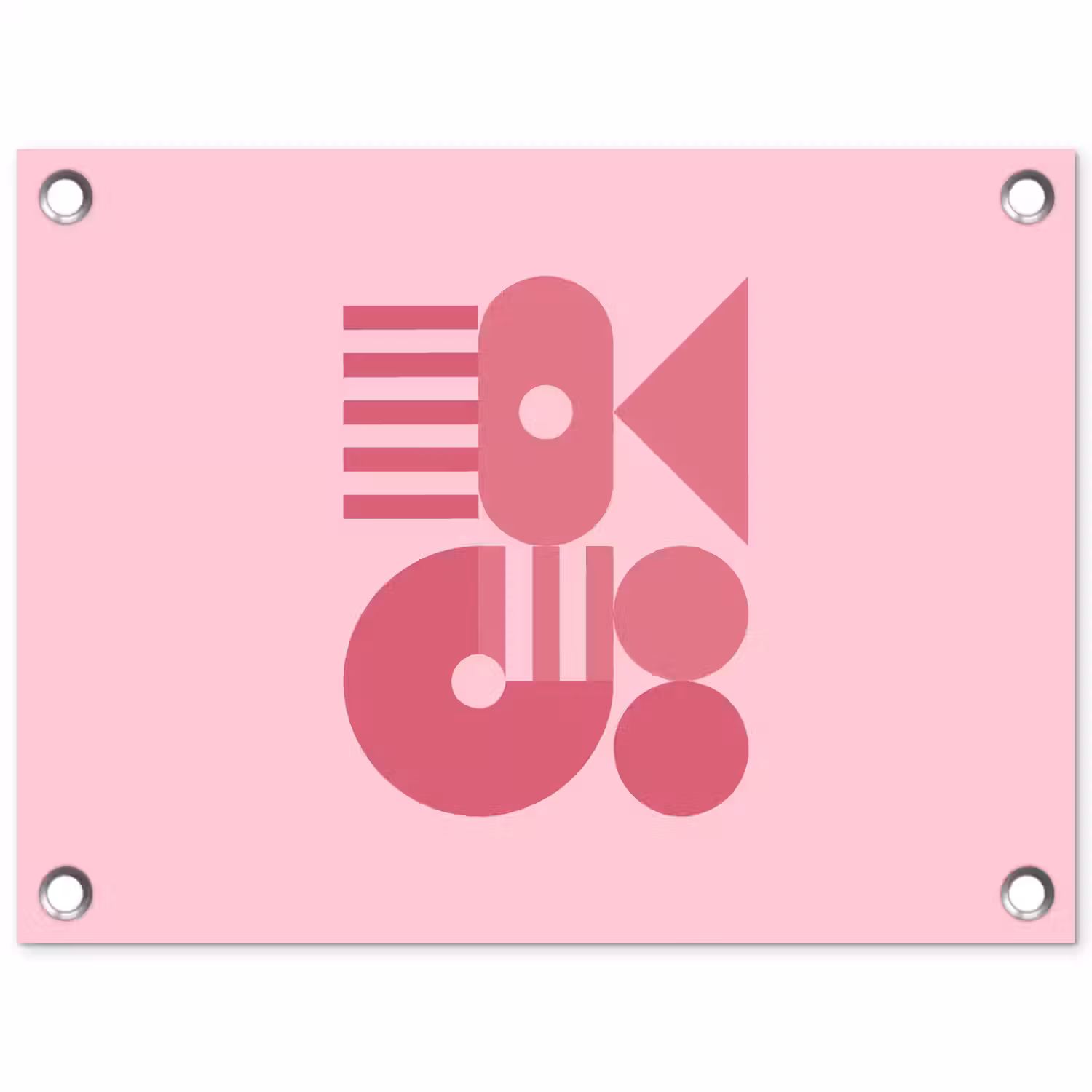 Abstract - Geometrisch - Vormen - Roze tuinposter los doek klein -3d